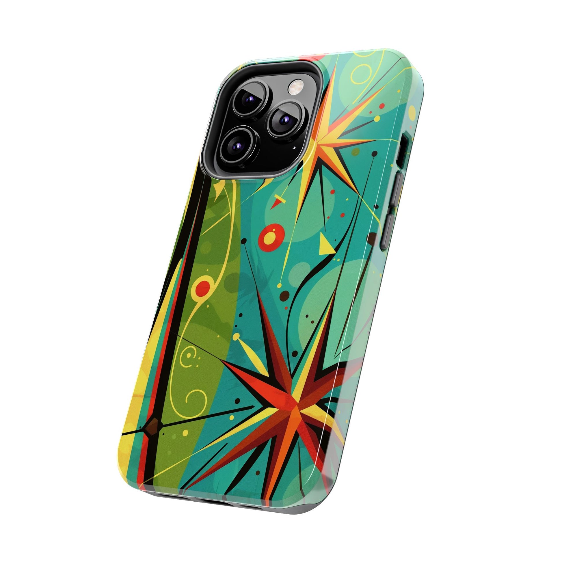 Mid Century Modern Star Design Phone Case, Earth Tone Colors, Retro Style Smartphone Cover, Vintage Phone Case, iPhone 14 Case, Apple iPhone
