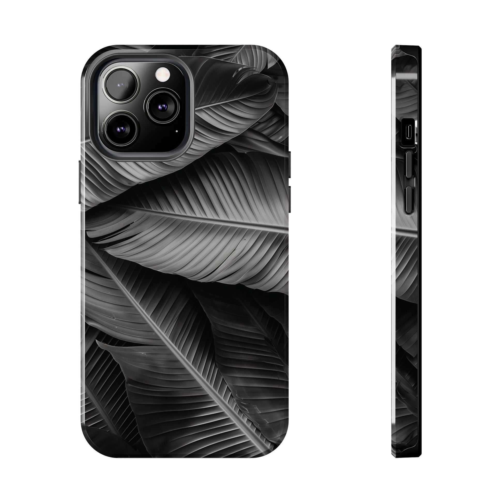Custom Palm Leaf Phone Case, Palm Tree Phone Case, Tropical Leaf Design, Summer iPhone Cover, Black and White iPhone Case, iPhone 15 Pro Max