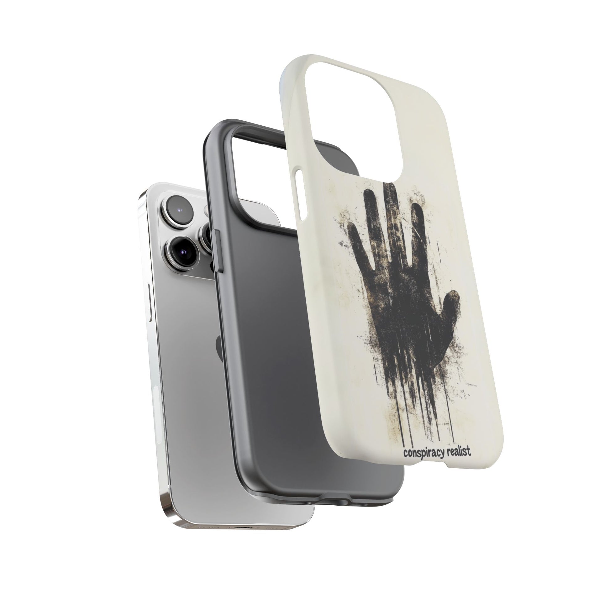 Conspiracy Realist Paranormal Mystery Design X-Files Inspired Ghostly Hand Conspiracy Theory Creepy iPhone 13 14 15 16 Pro Max Galaxy Pixel