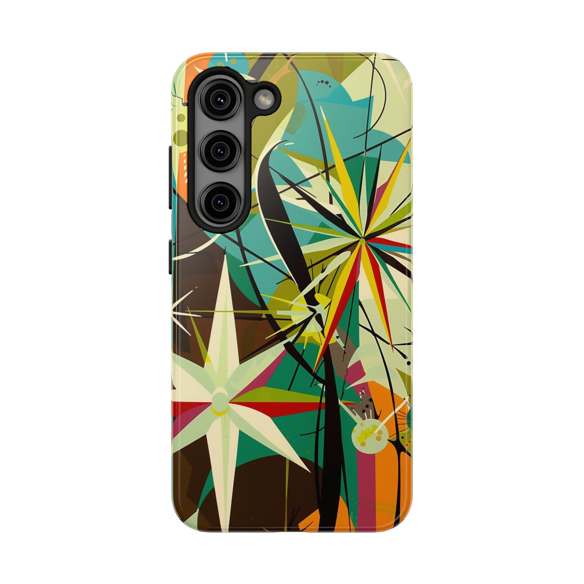 Mid Century Modern Star Design Phone Case, Earth Tone Colors, Retro Style Smartphone Cover, Vintage Phone Case, iPhone 14 Case, Apple iPhone