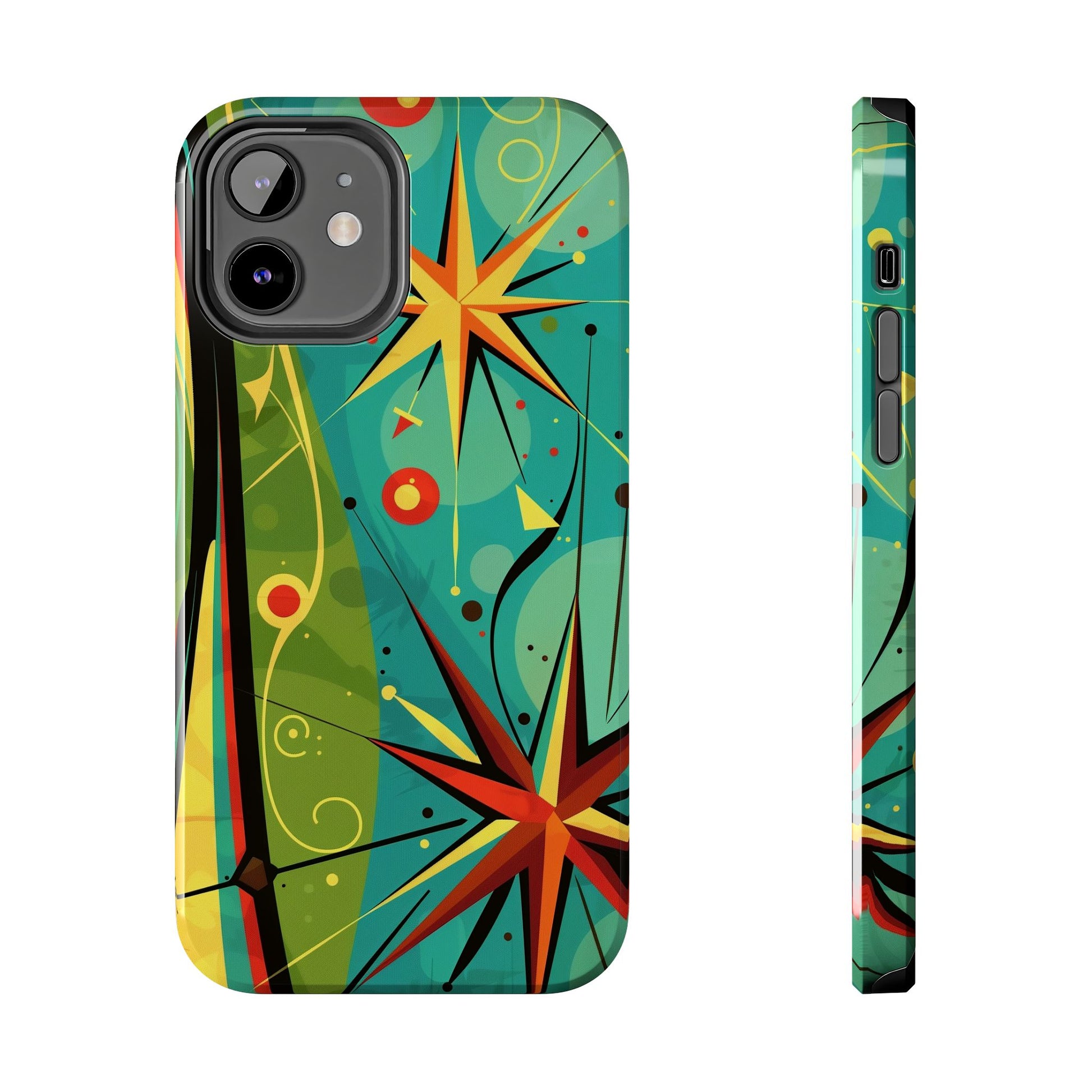 Mid Century Modern Star Design Phone Case, Earth Tone Colors, Retro Style Smartphone Cover, Vintage Phone Case, iPhone 14 Case, Apple iPhone
