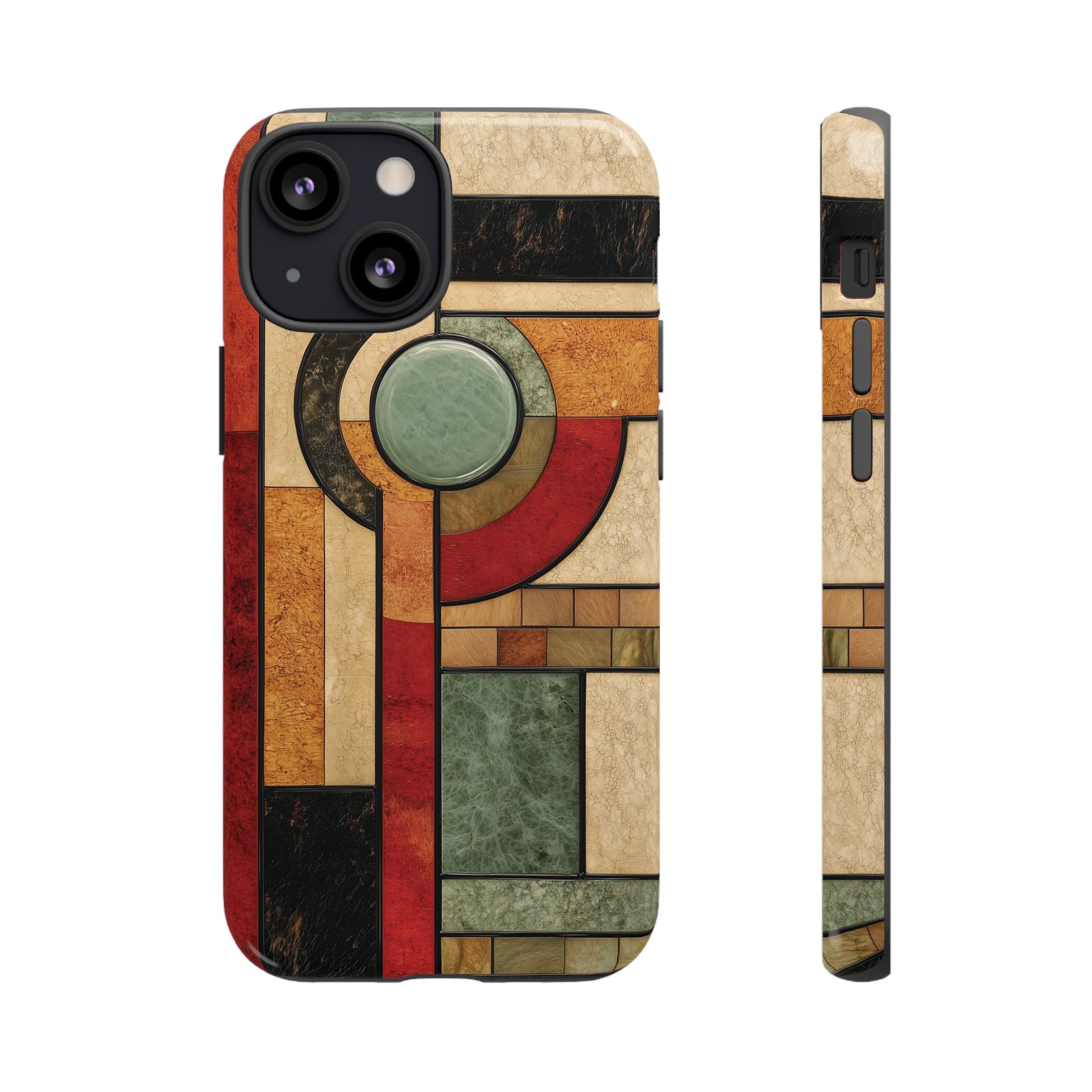 Stone Prairie Frank Lloyd Wright Usonian Phone Case Geometric Stained Glass Art Deco Marble Gold 13 14 15 16 iPhone Pro Max Galaxy Pixel