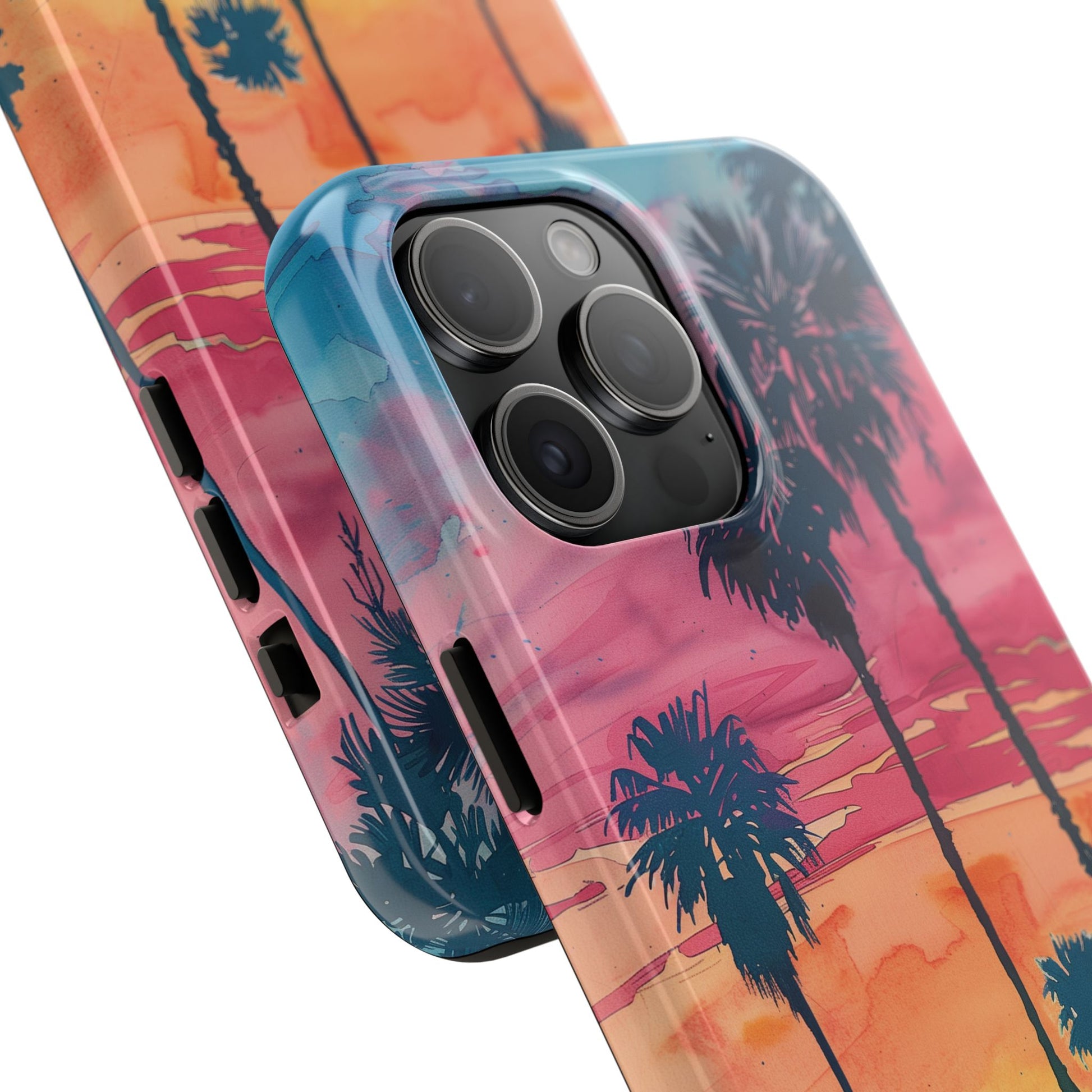 Los Angeles Sunset iPhone Case, Golden Hour Scenic View, Hollywood Hills Sunset Phone Case, Palm Trees Phone Case, iphone 15 pro max case