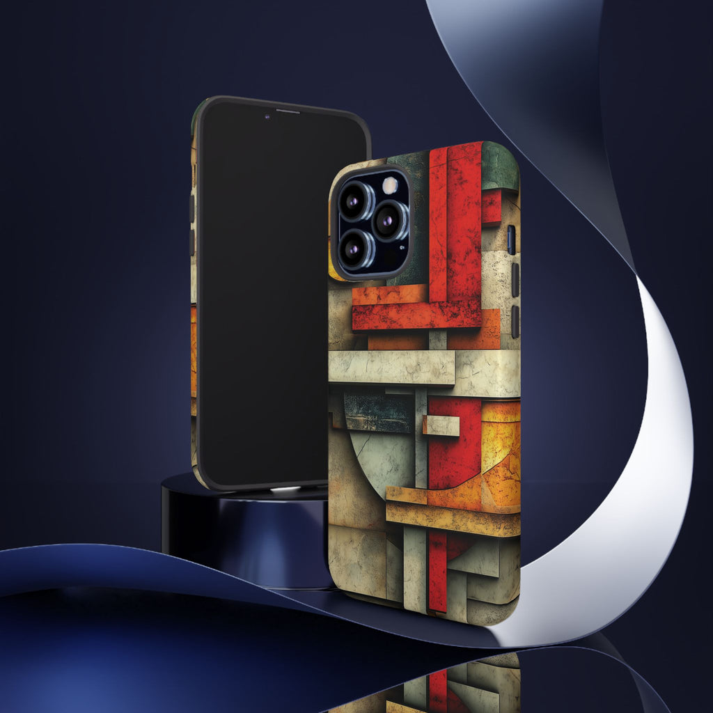 Red Prairie Style Frank Lloyd Wright Usonian Phone Case Geometric Stained Glass Art Deco Marble Gold 13 14 15 16 iPhone Pro Max Galaxy Pixel