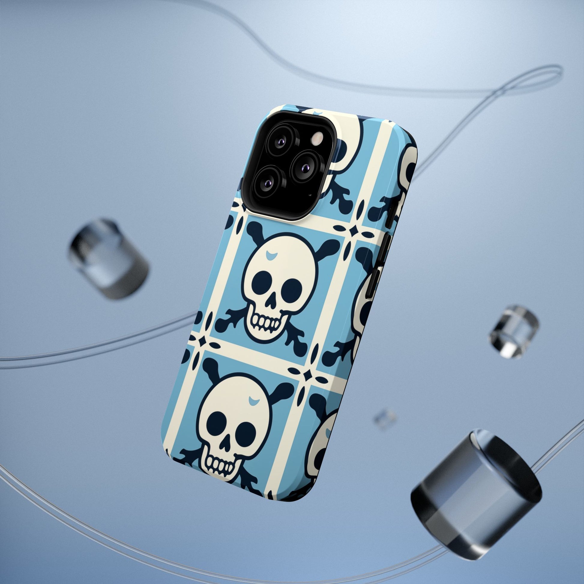 Cute Skull Phone Case Sugar Skull Ghingham Impact-Resistant Cover Goth Skull, Halloween Gift iphone 13 14 15 16 Pro Max