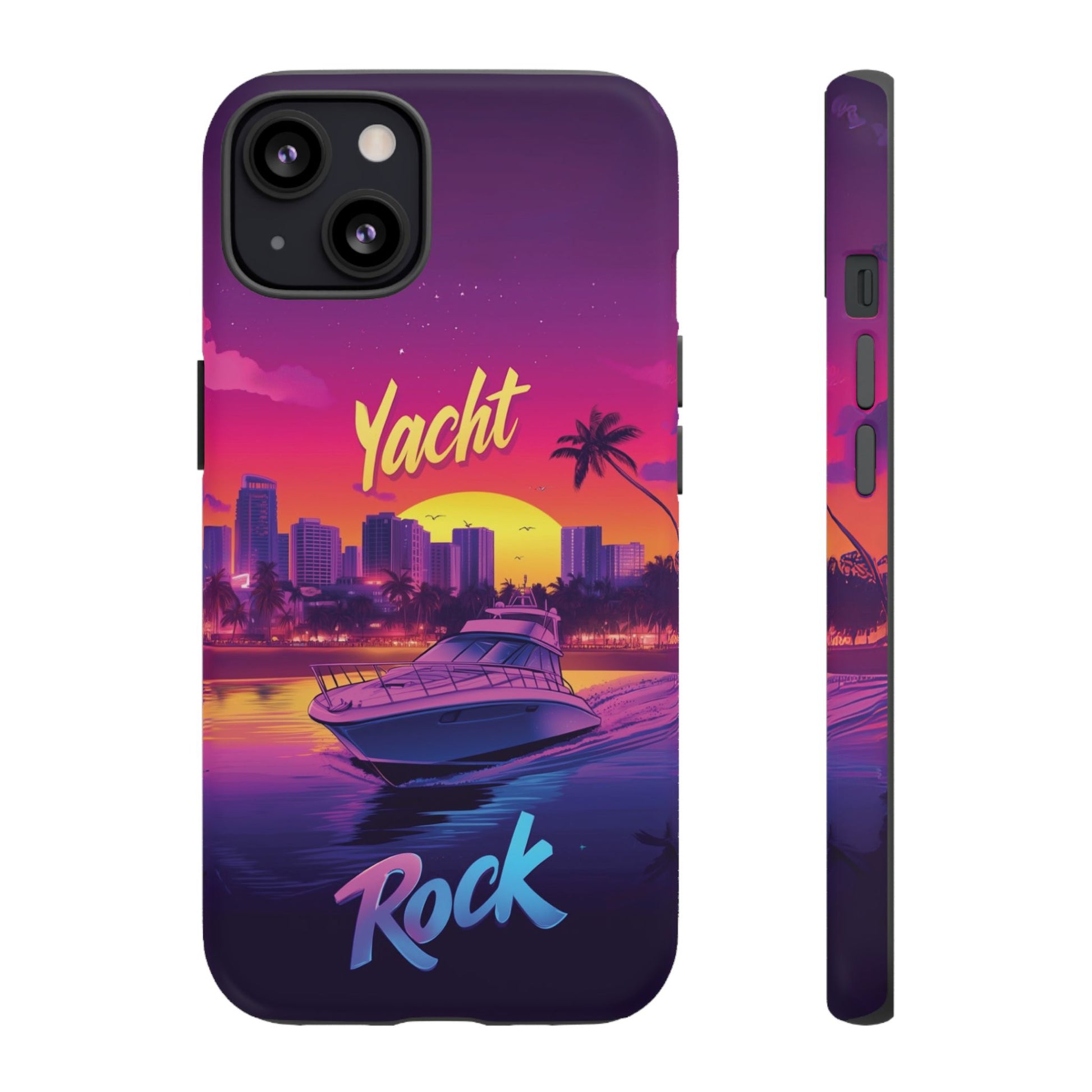 Yacht Rock Custom Phone Case iPhone 13 14 15 16 Pro Max Sunset Cruise Harbor Miami Vice Yacht Rock Gift Boating Captain South Beach Surfing