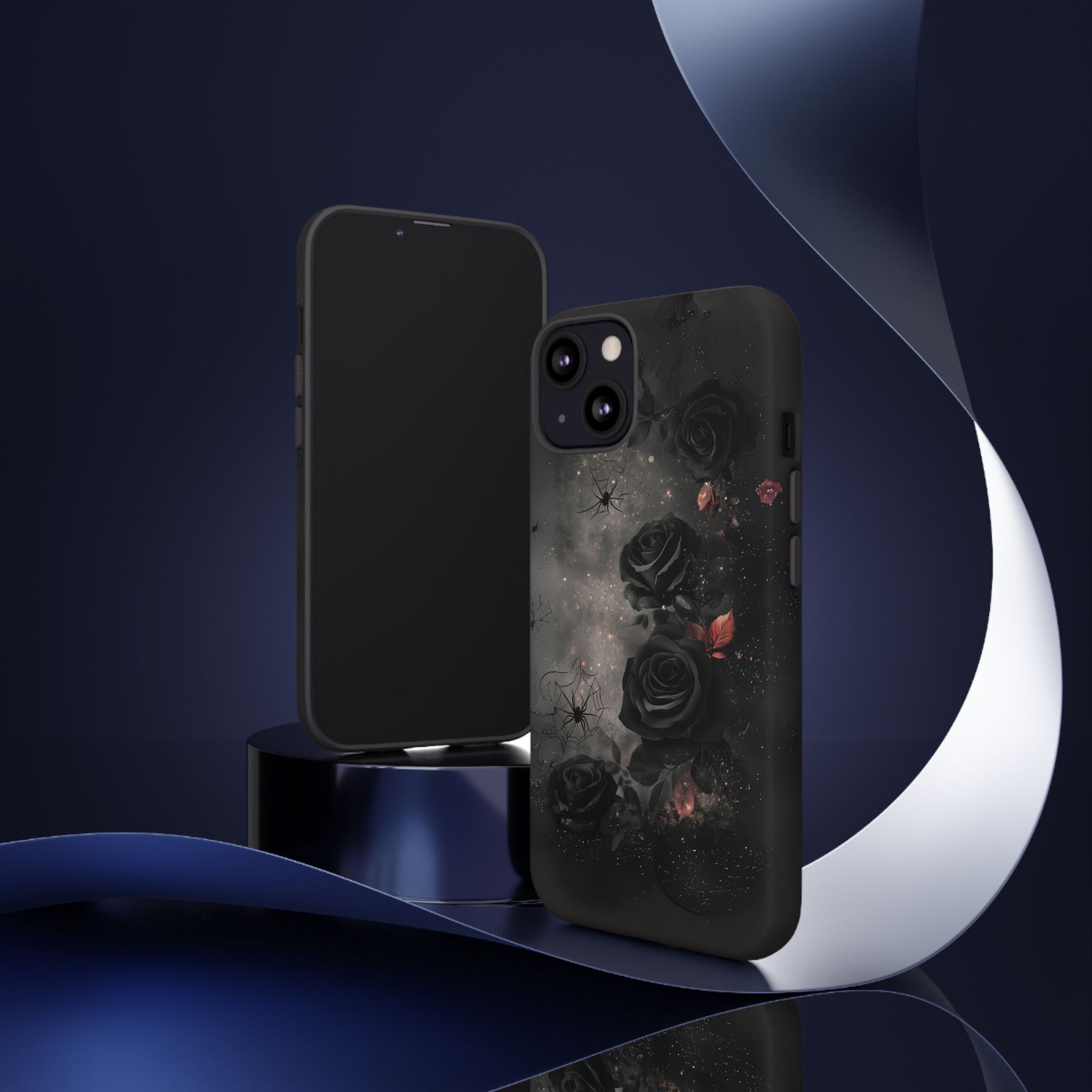 Gothic Floral Phone Case Dark Academia Black Roses Spider Webs Space Witchcraft Night Sky iPhone 13 14 15 16 Pro Max Galaxy Pixel