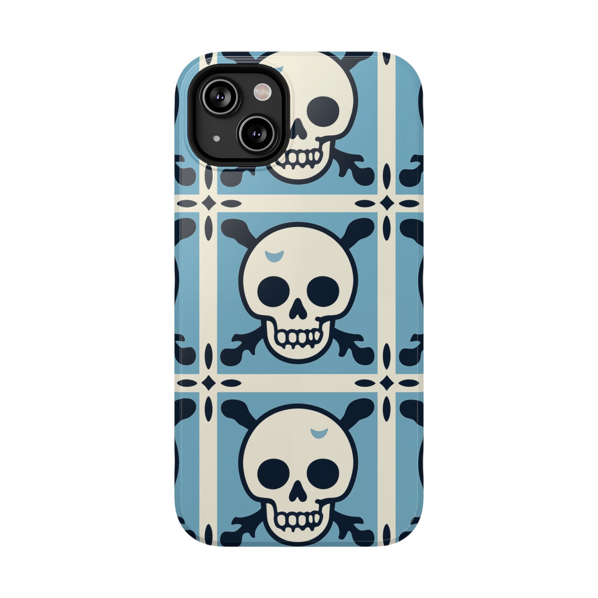 Cute Skull Phone Case Sugar Skull Ghingham Impact-Resistant Cover Goth Skull, Halloween Gift iphone 13 14 15 16 Pro Max