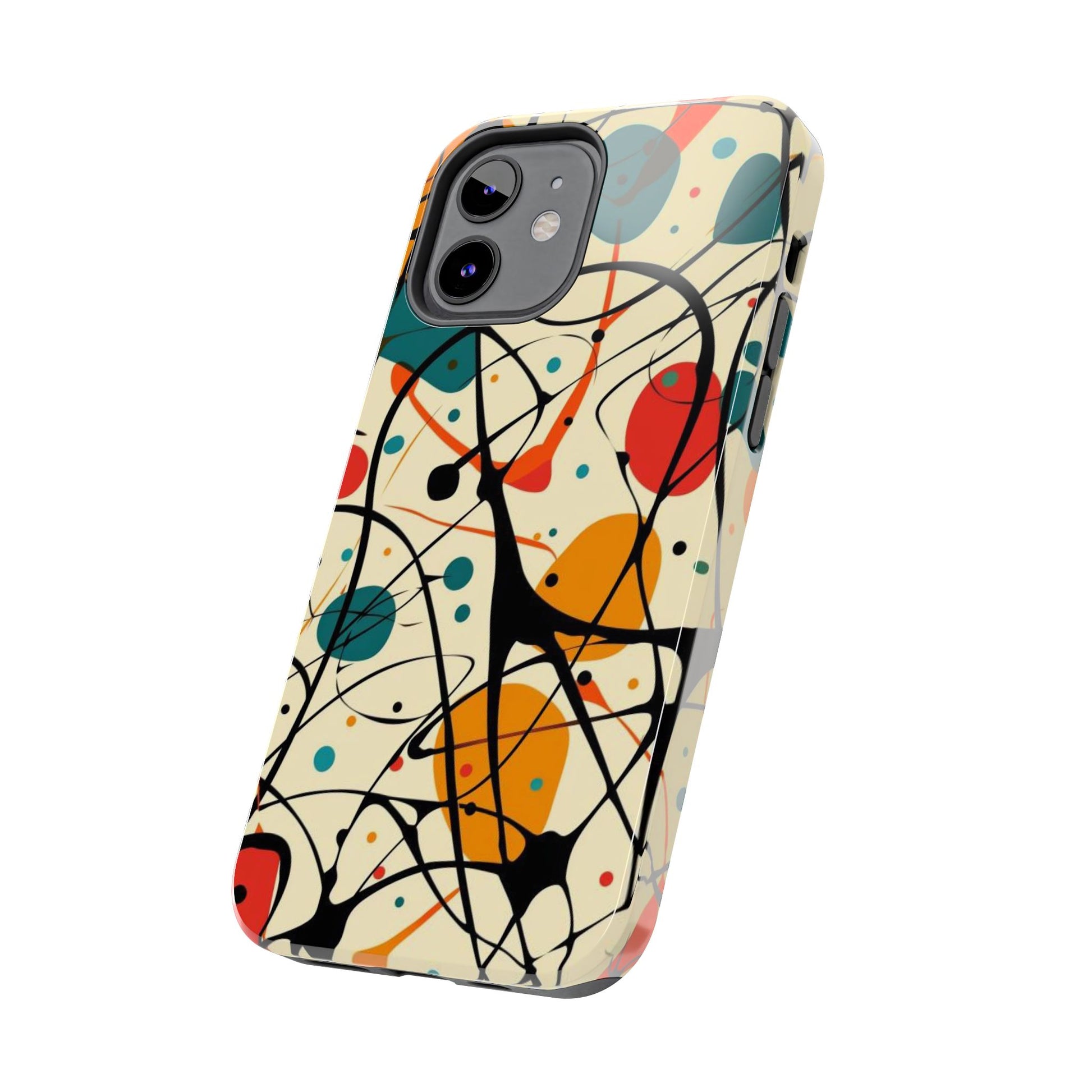 Mid Mod Phone Case,  Colorful Mid Mod Design Durable Phone Case, Vibrant and Stylish iPhone Tough Cover, iphone 15 case, iphone 14 pro max