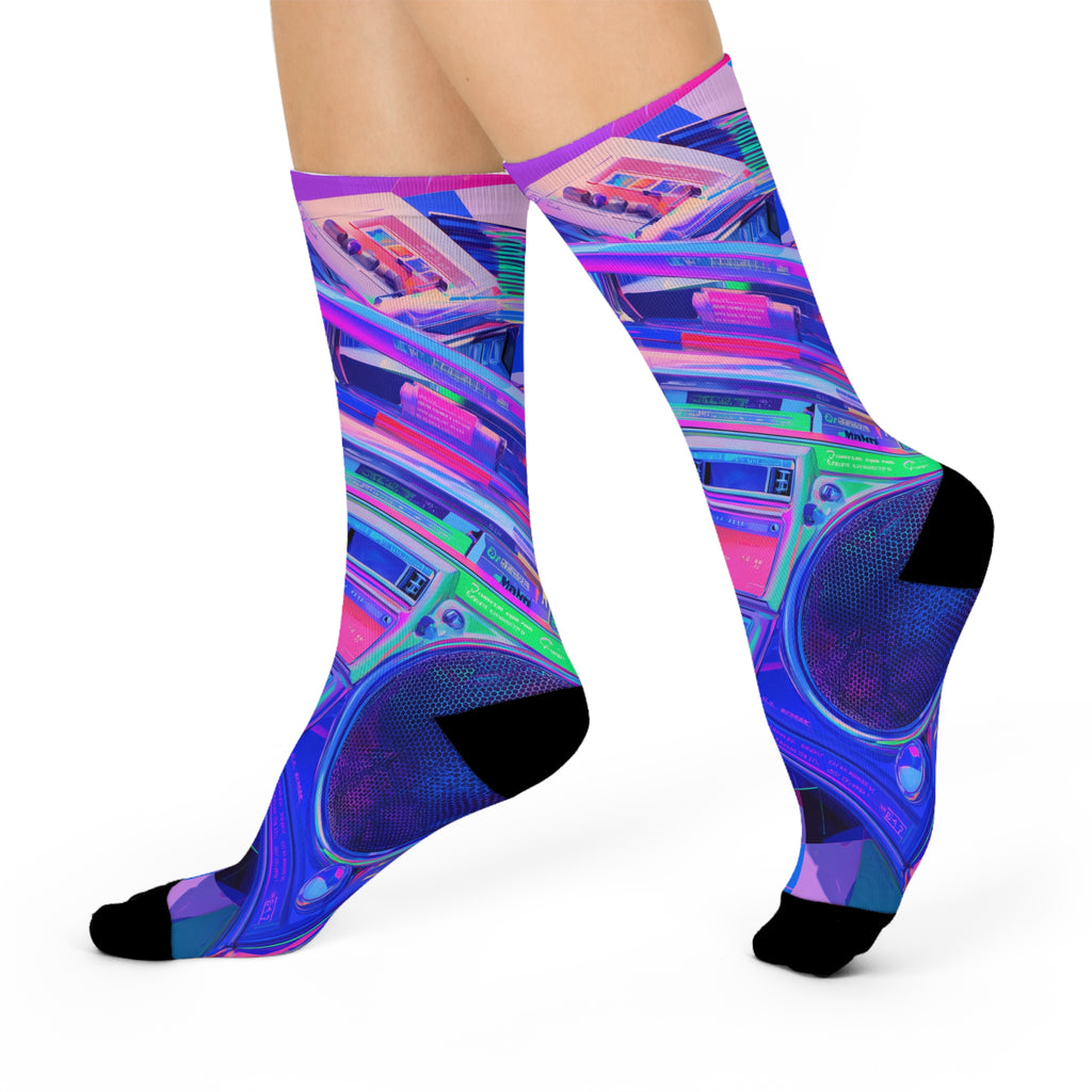 Neon Boom Box Socks Unisex One size Fits All