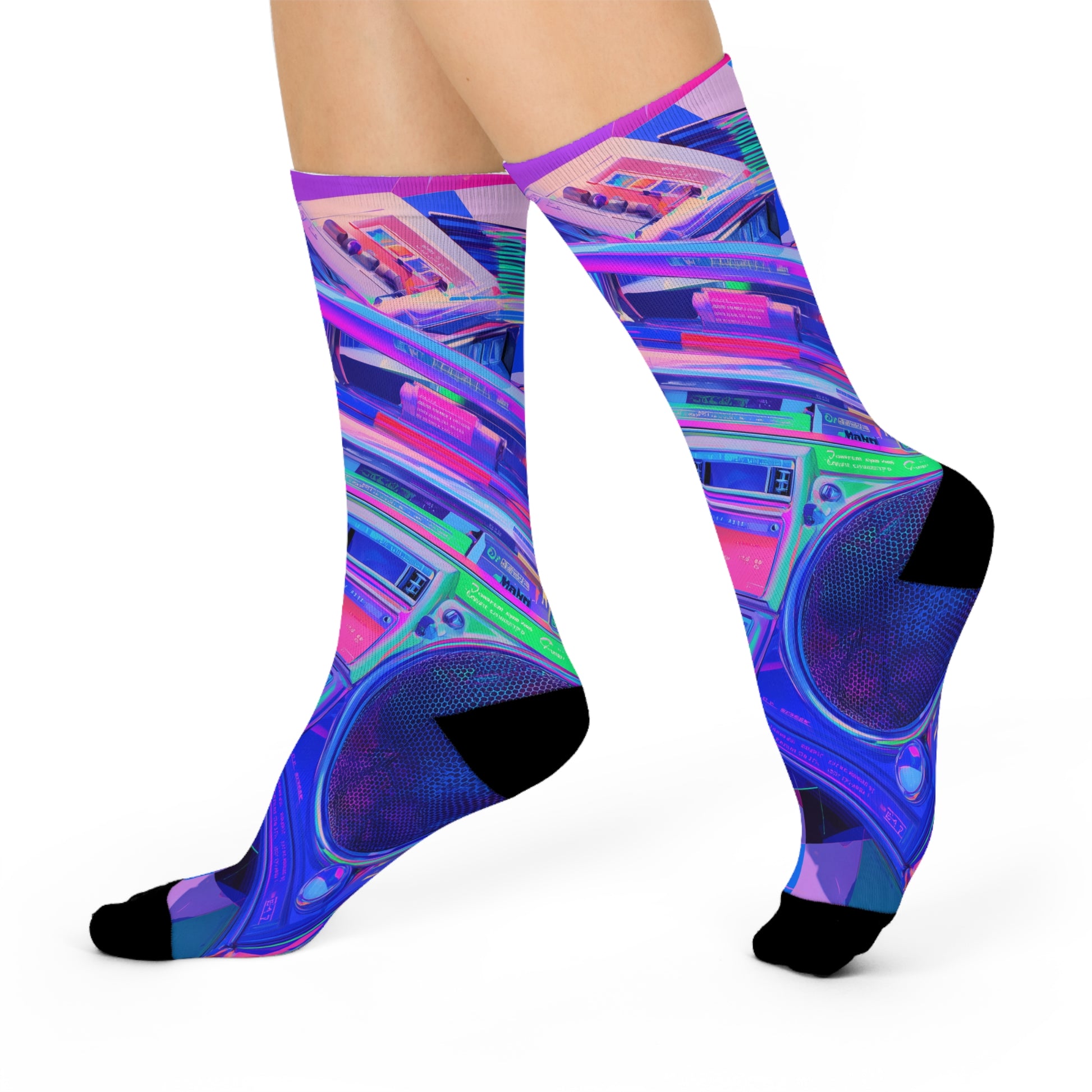 Neon Boom Box Socks Unisex One size Fits All
