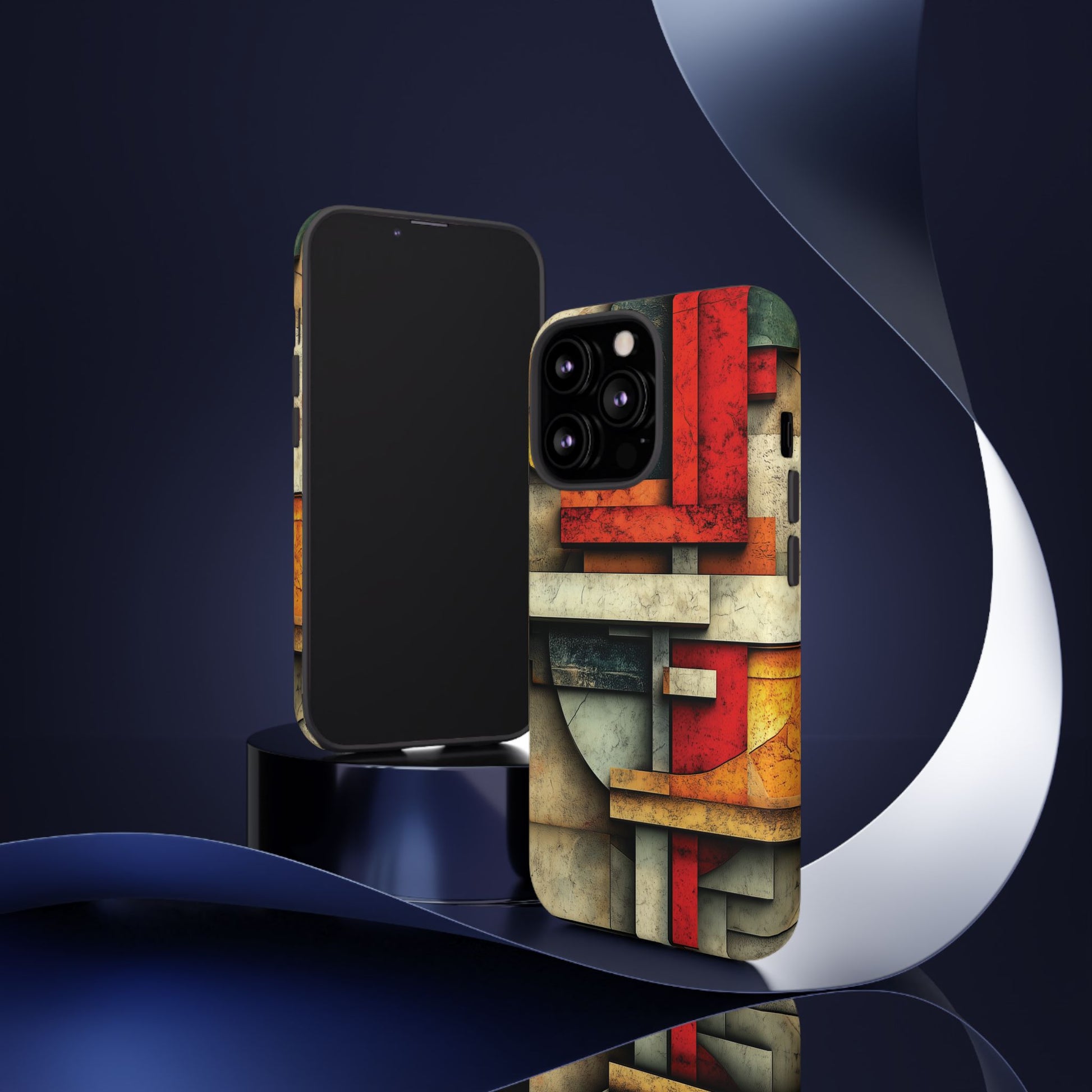 Red Prairie Style Frank Lloyd Wright Usonian Phone Case Geometric Stained Glass Art Deco Marble Gold 13 14 15 16 iPhone Pro Max Galaxy Pixel
