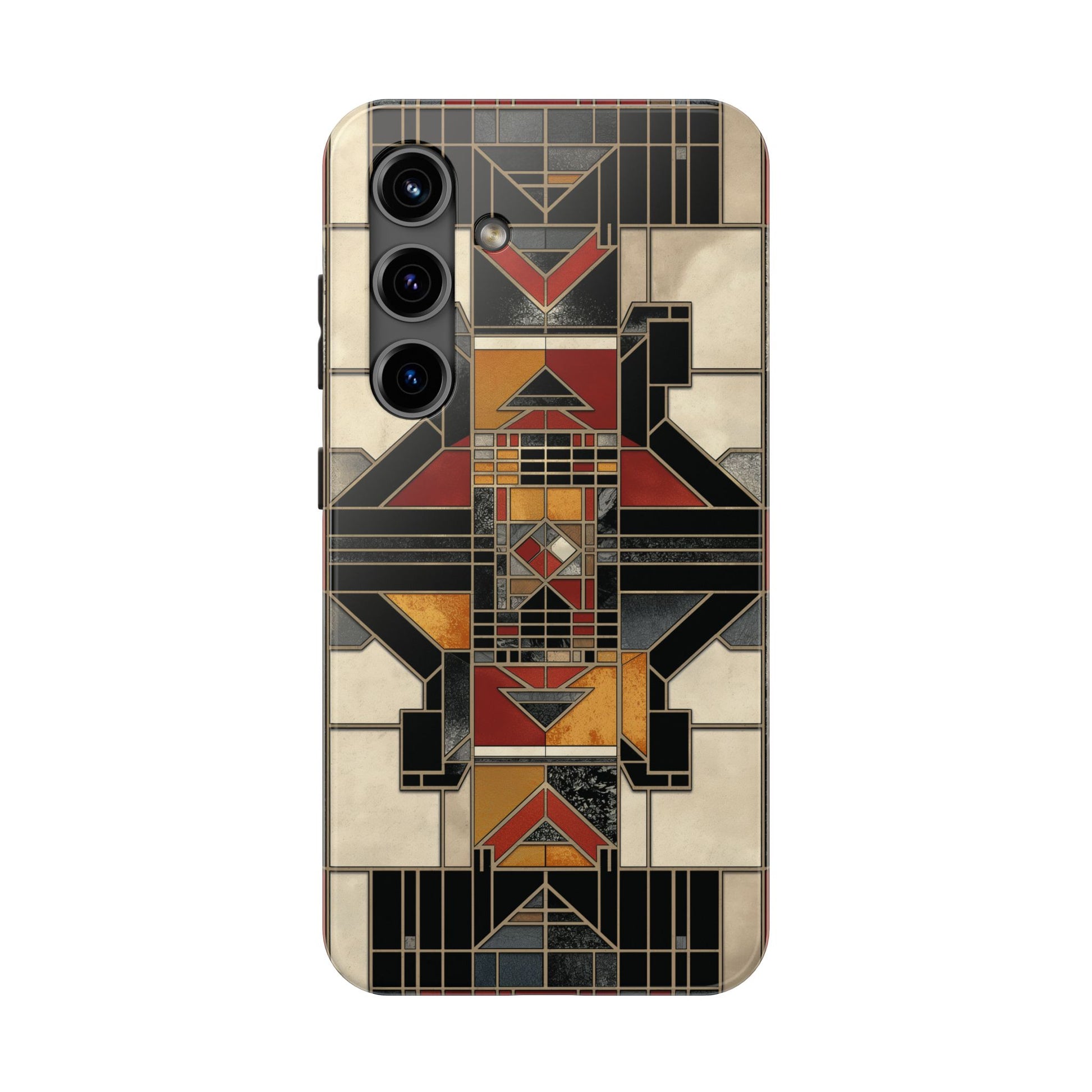 Frank Lloyd Wright Inspired Stained Glass Phone Case - Geometric Elegance for iPhone Models