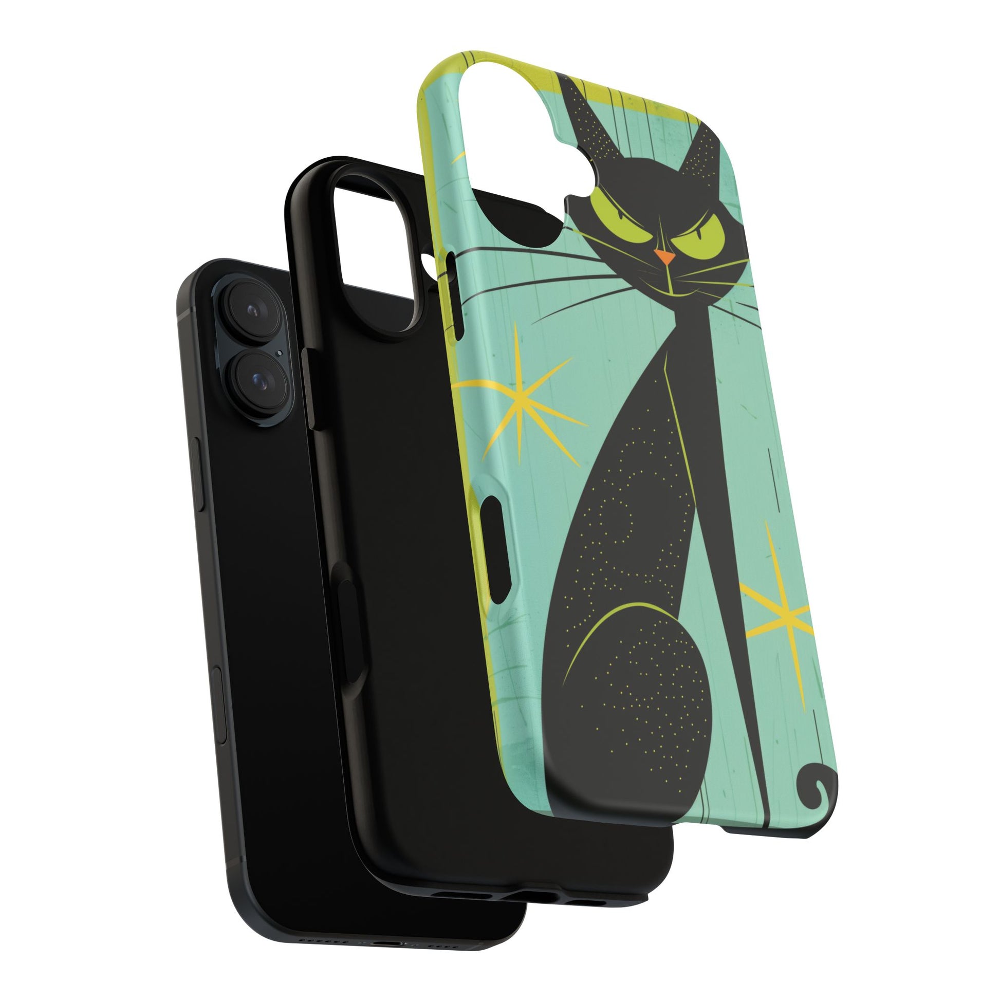 Mid-Century Modern Phone Case, Mid Mod Android Case, Atomic Cats Android Case, Retro Chic Smartphone Cover, Unique Artistic Phone Accessory