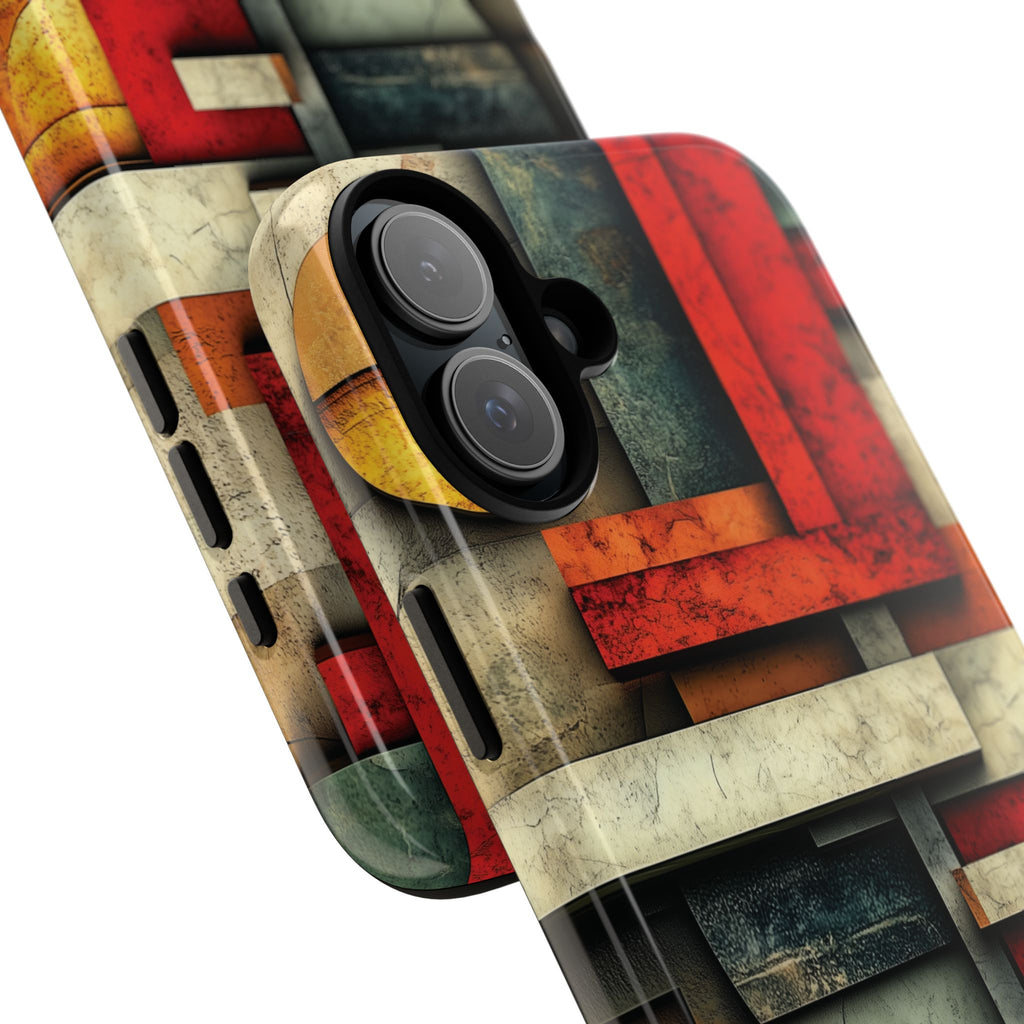 Red Prairie Style Frank Lloyd Wright Usonian Phone Case Geometric Stained Glass Art Deco Marble Gold 13 14 15 16 iPhone Pro Max Galaxy Pixel