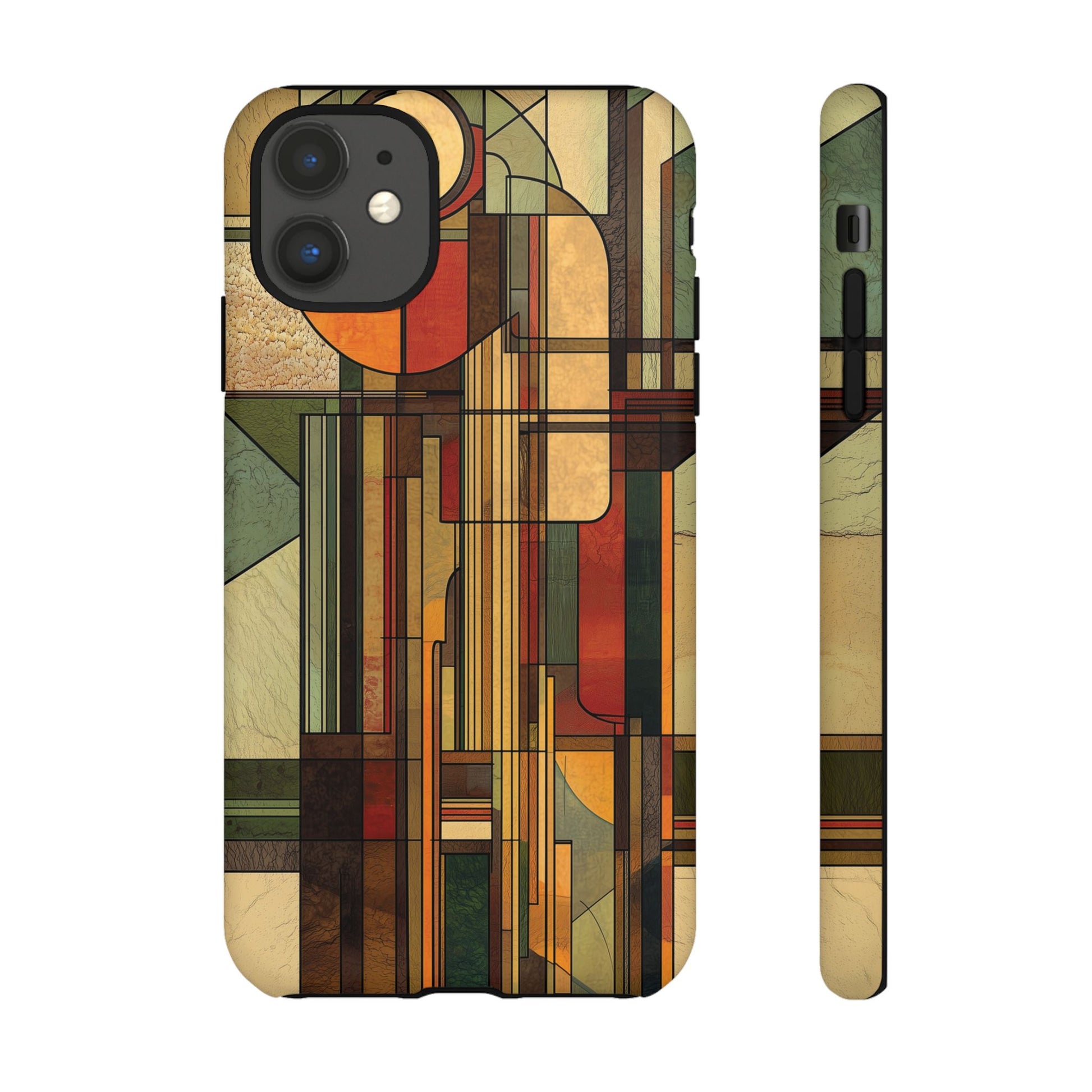 Prairie Style Frank Lloyd Wright Inspired Usonian Phone Case Geometric Stained Glass Art Deco 13 14 15 16 iPhone Pro Max Galaxy Pixel