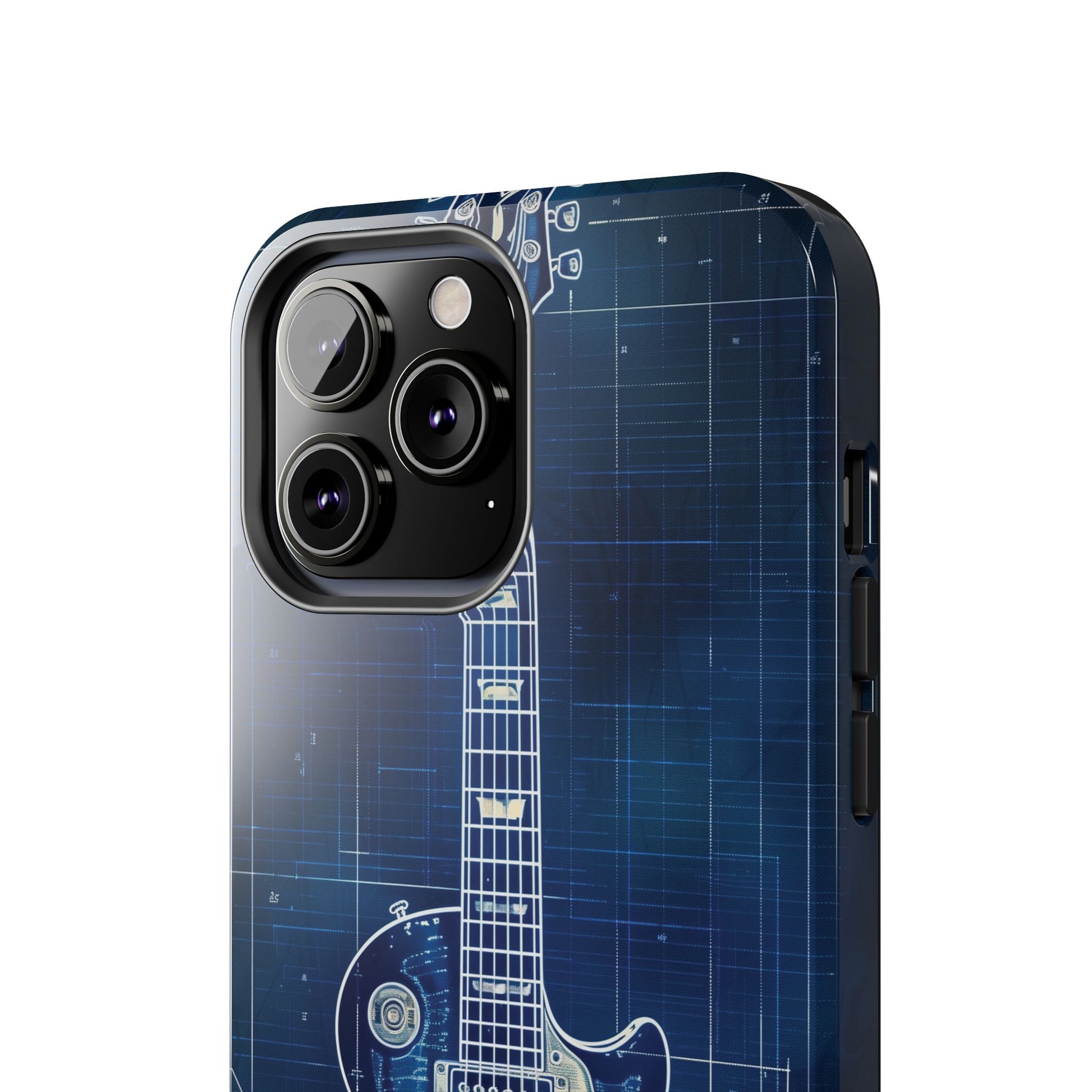 Guitar Phone Case, Guitar Blueprint iPhone Cover, Vintage Guitar Design, Custom iPhone Covers, Rock Music Phone Accessories, Musician Gift