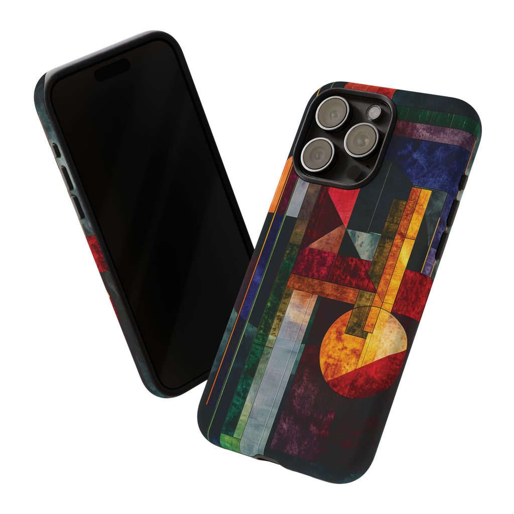 Darker Style Frank Lloyd Wright Usonian Phone Case Geometric Stained Glass Art Deco Marble Gold 13 14 15 16 iPhone Pro Max Galaxy Pixel