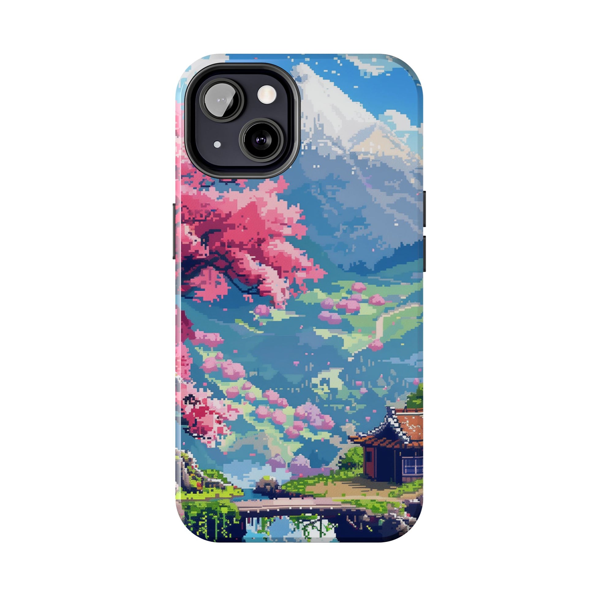 Pixel Art Video Game Landscapes Phone Case, Retro Gaming Pixelated Design, Geeky Gamer Phone Cover, Unique Video Game Art Accessories