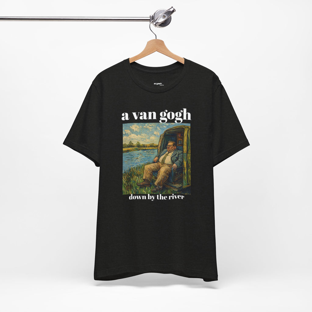 Tshirt Van Gogh Down by the River Van Gogh Style Print Sitting by a River Graphic Tee Tshirt Matte Foley Wall Decor ShirtFine Wall Art