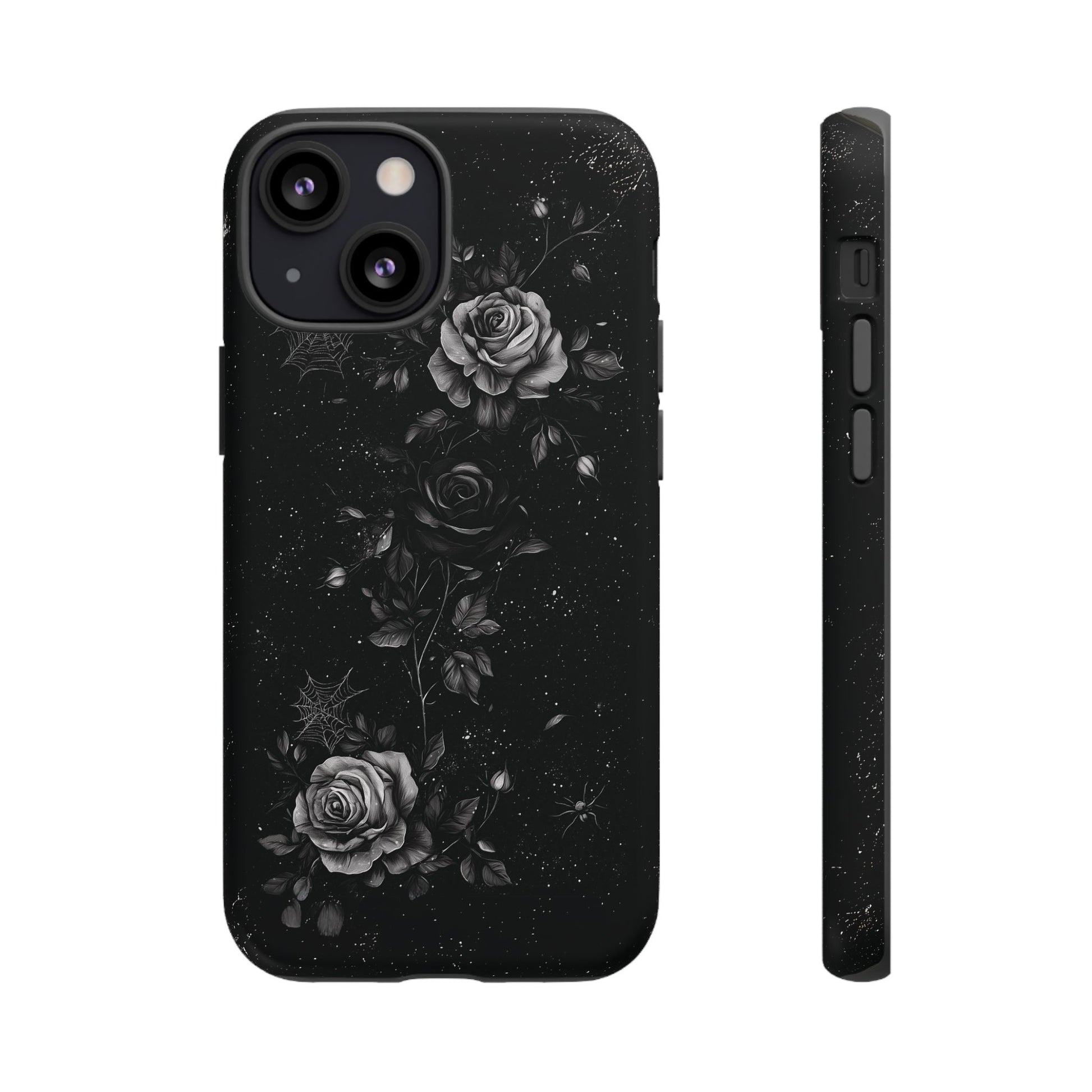 Gothic Floral Phone Case Dark Academia Black Roses Spider Webs Space Witchcraft Night Sky iPhone 13 14 15 16 Pro Max Galaxy Pixel
