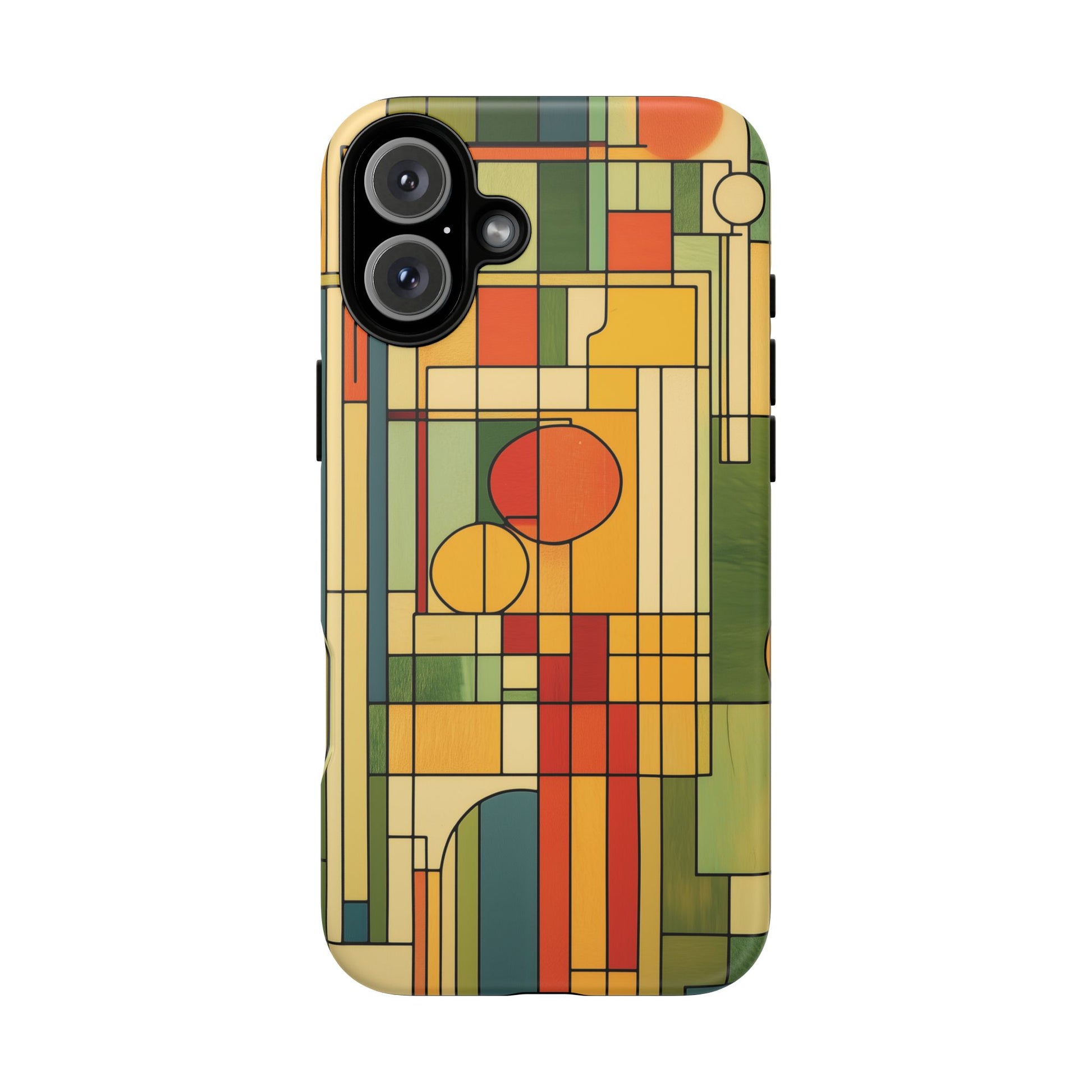 Frank Lloyd Wright Inspired Prairie Style Usonian Phone Case Geometric Stained Glass Art Deco 13 14 15 16 iPhone Pro Max Galaxy Pixel