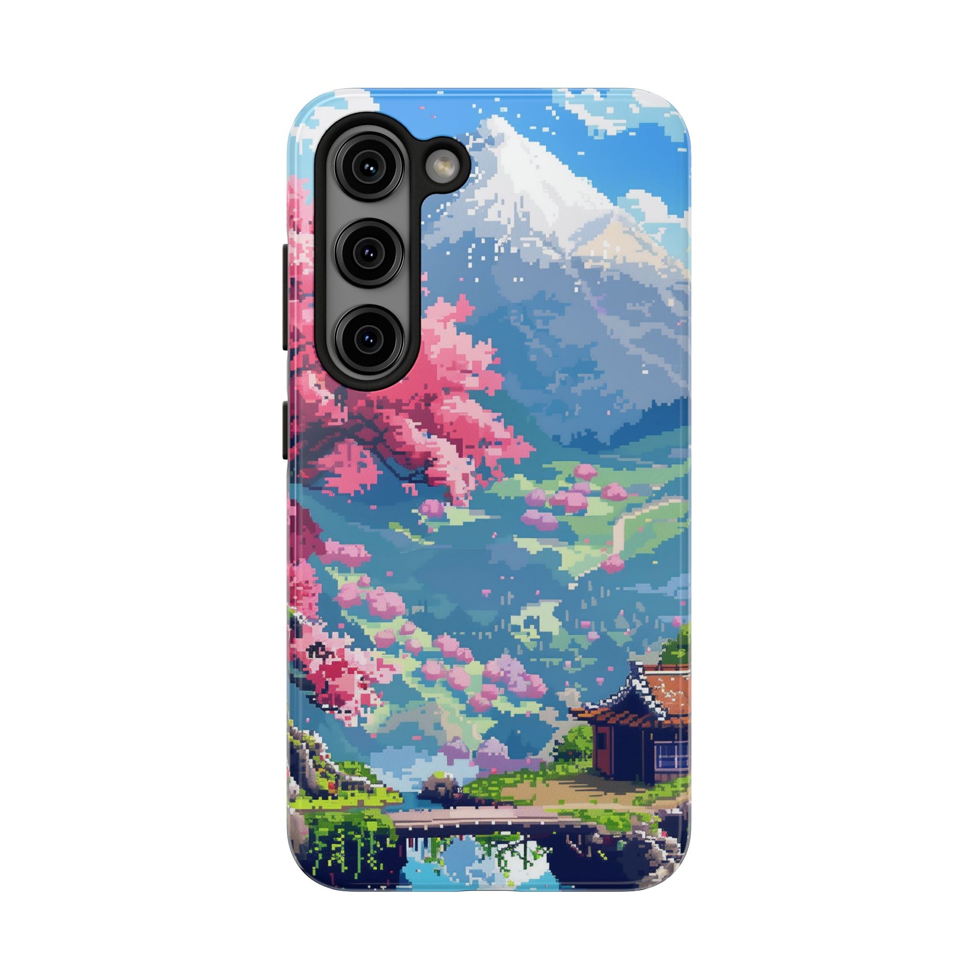 Pixel Art Video Game Landscapes Phone Case, Retro Gaming Pixelated Design, Geeky Gamer Phone Cover, Unique Video Game Art Accessories