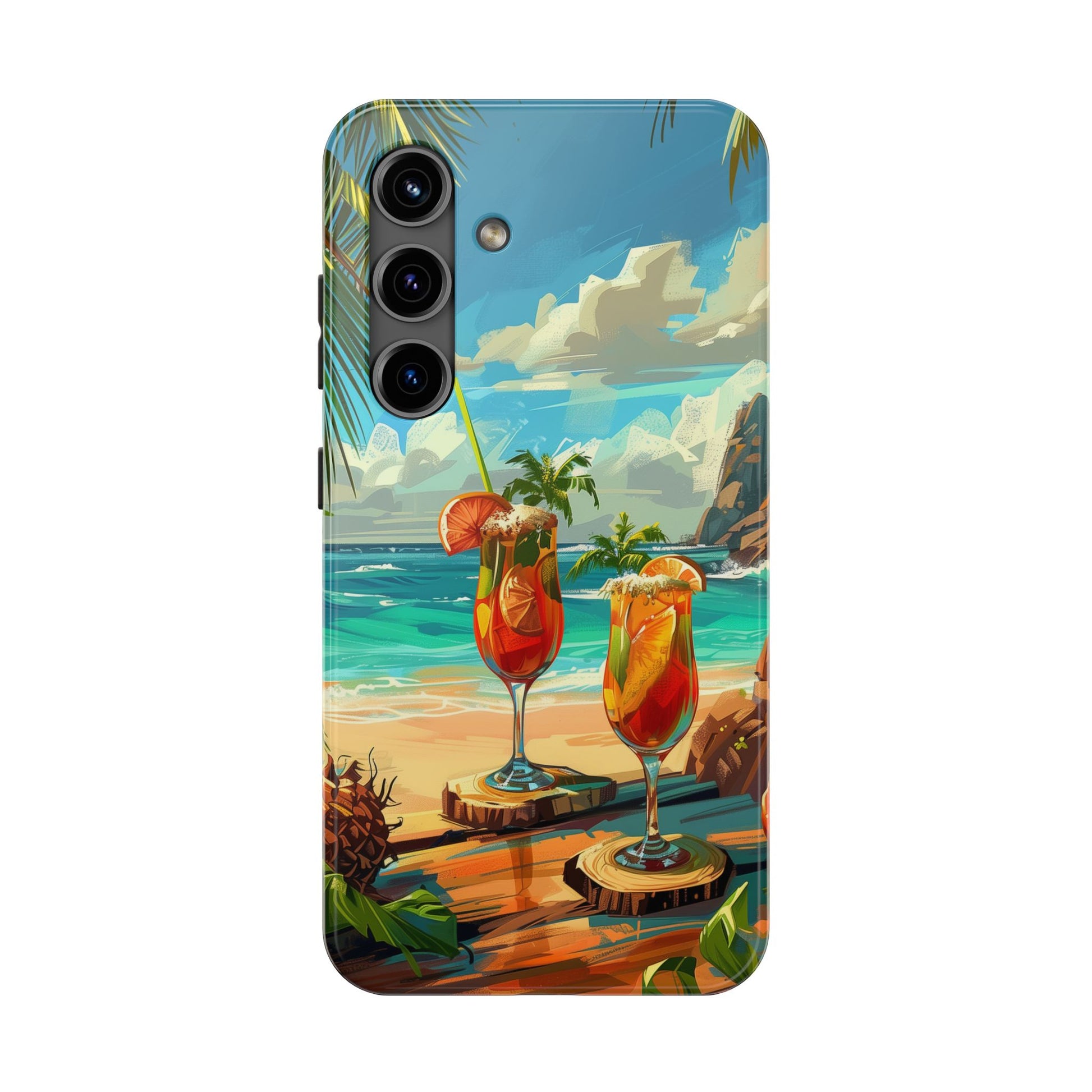 Retro Beach Scene Phone Case, Vintage Tropical Ocean iPhone Case, Summer Beach Phone Cover for iPhone, iphone 15 pro max