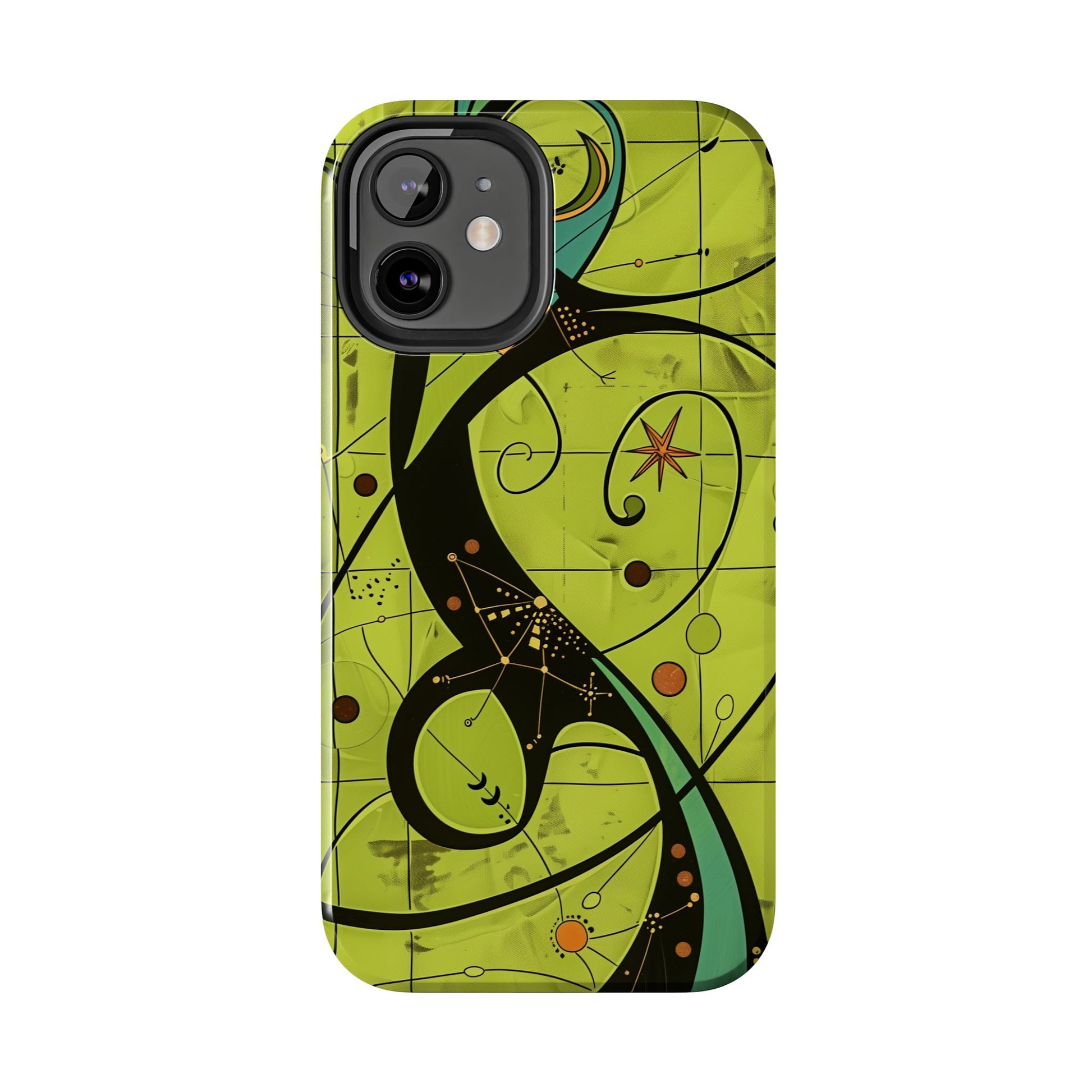 Mid Century Modern Star Design Phone Case, Earth Tone Colors, Retro Style Smartphone Cover, Vintage Phone Case, iPhone 14 Case, Apple iPhone