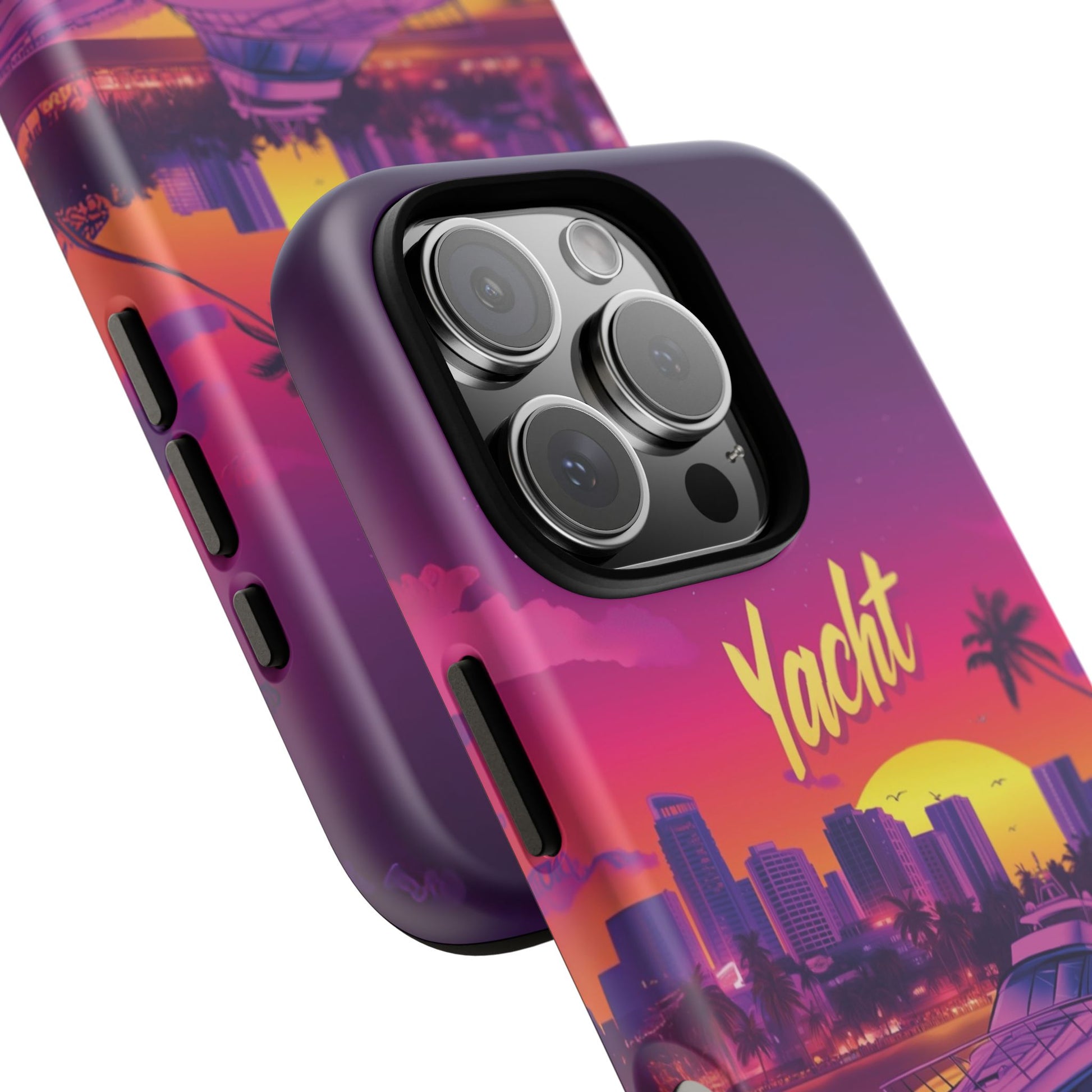 Yacht Rock Custom Phone Case iPhone 13 14 15 16 Pro Max Sunset Cruise Harbor Miami Vice Yacht Rock Gift Boating Captain South Beach Surfing