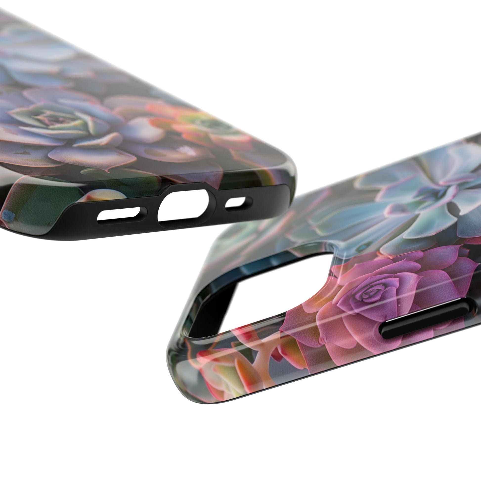 Pastel Succulent Flower Design Durable Phone Case - Tough Protection for iPhones