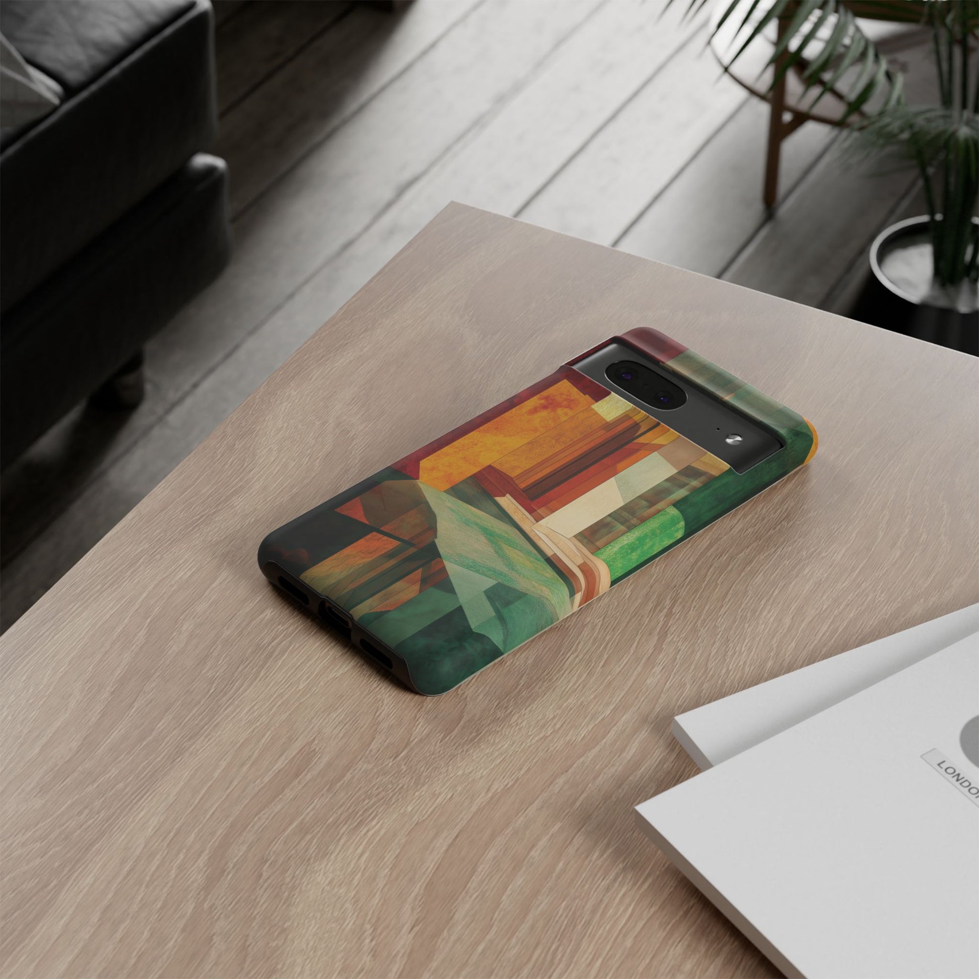 Art Deco Frank Lloyd Wright Inspired Usonian Phone Case Geometric Stained Glass Art Deco Marble Gold 13 14 15 16 iPhone Pro Max Galaxy Pixel