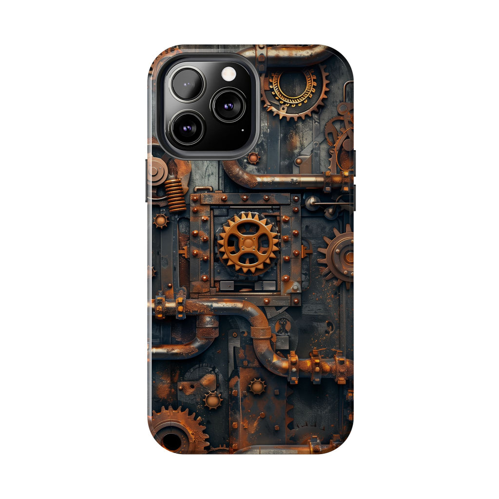 Steampunk Phone Case - Industrial Style Cover with Pipes and Cogs - Unique Steampunk Accessory for Your Phone