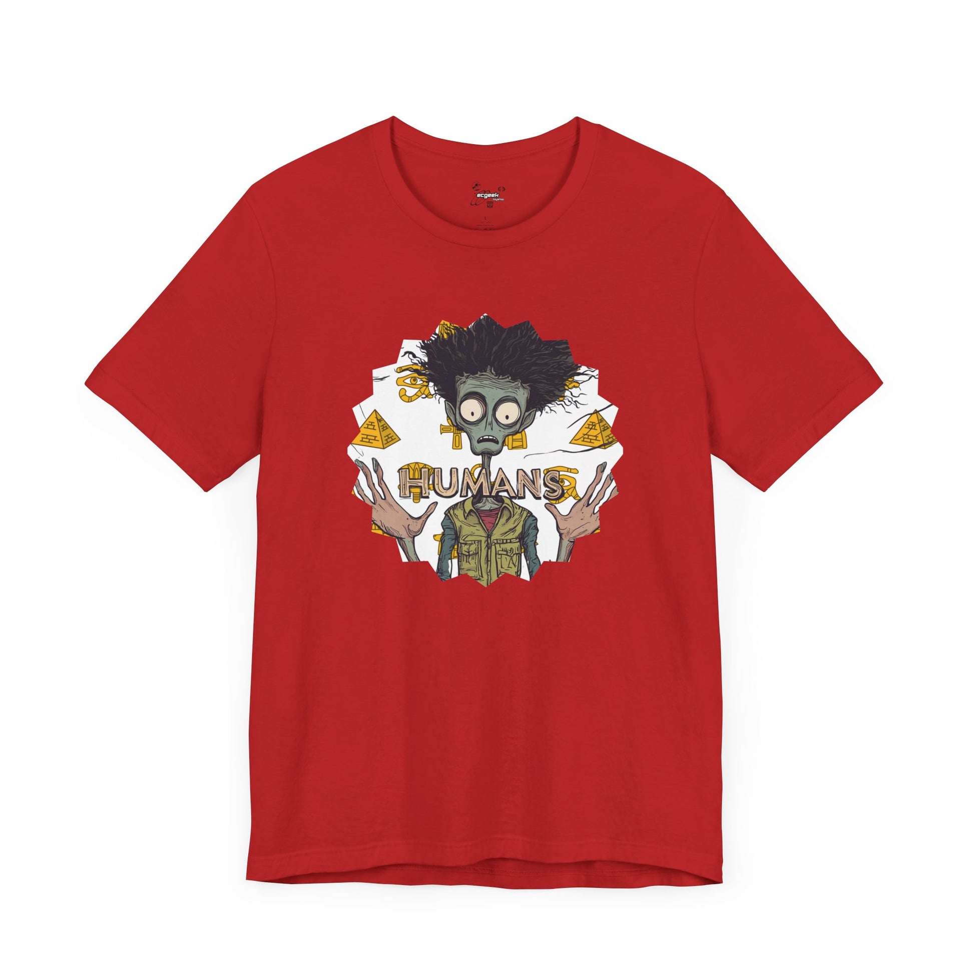 Alien Conspiracy Theory Ancient Human Fan Graphic Tee Crazy Hair Pyramids Egyptians UFO Shirt Extraterrestrial