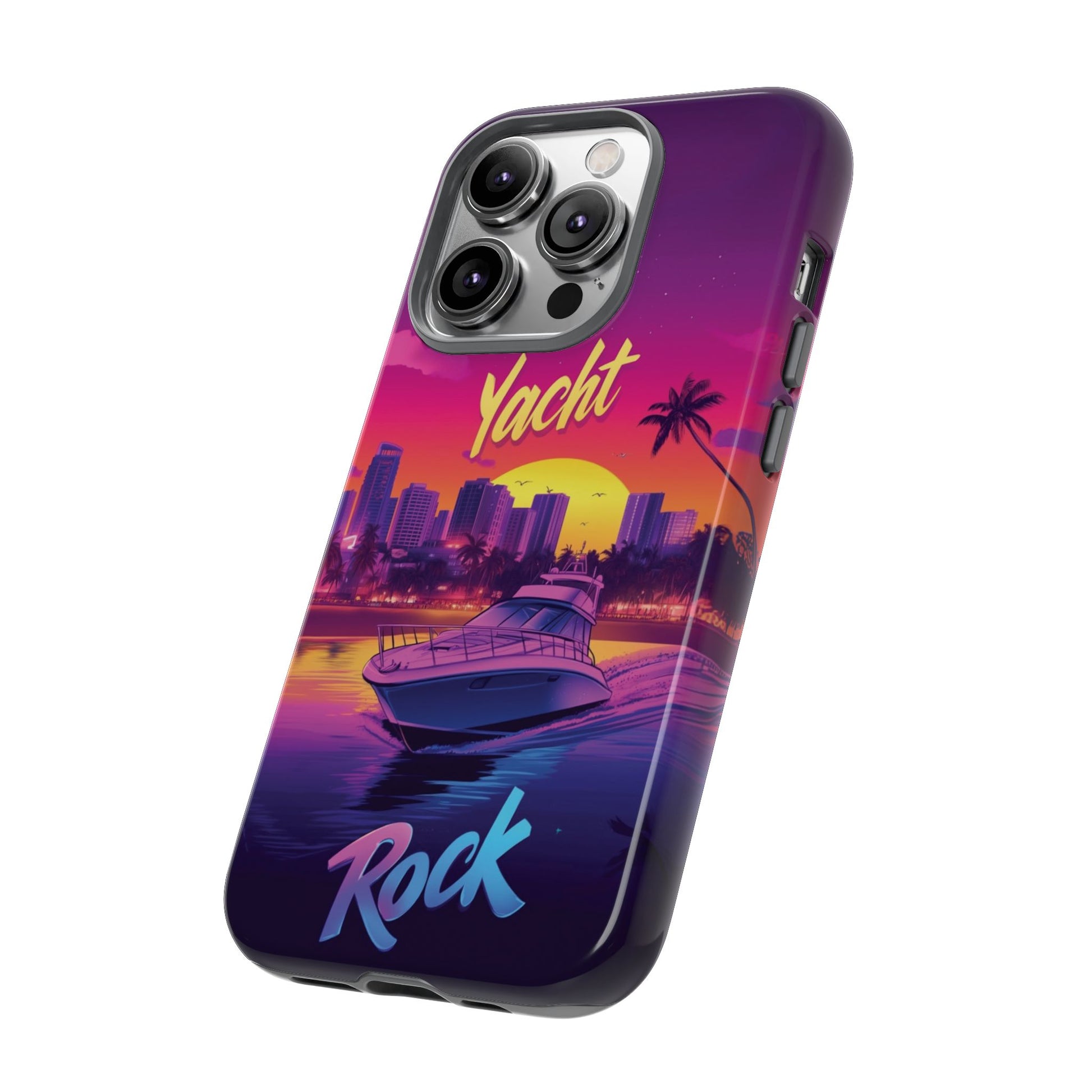 Yacht Rock Custom Phone Case iPhone 13 14 15 16 Pro Max Sunset Cruise Harbor Miami Vice Yacht Rock Gift Boating Captain South Beach Surfing