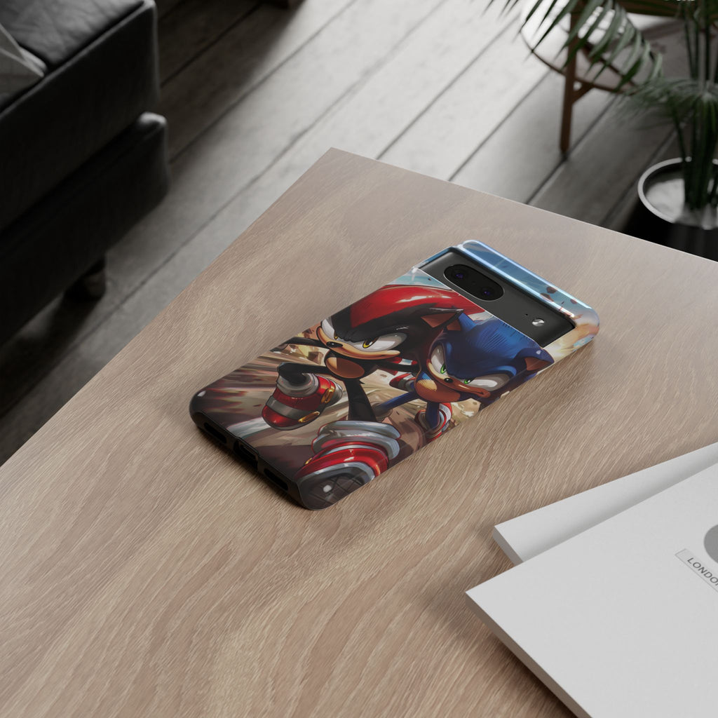 Sonic and Shadow Phone Case, Sonic and Shadow, Tough Android Case, Fun Video Game Phone Case, Retro Game Case, SEGA Video Game Android Case