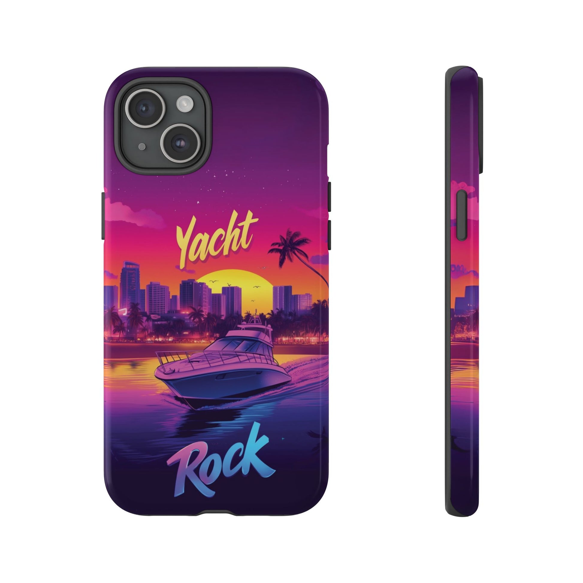 Yacht Rock Custom Phone Case iPhone 13 14 15 16 Pro Max Sunset Cruise Harbor Miami Vice Yacht Rock Gift Boating Captain South Beach Surfing