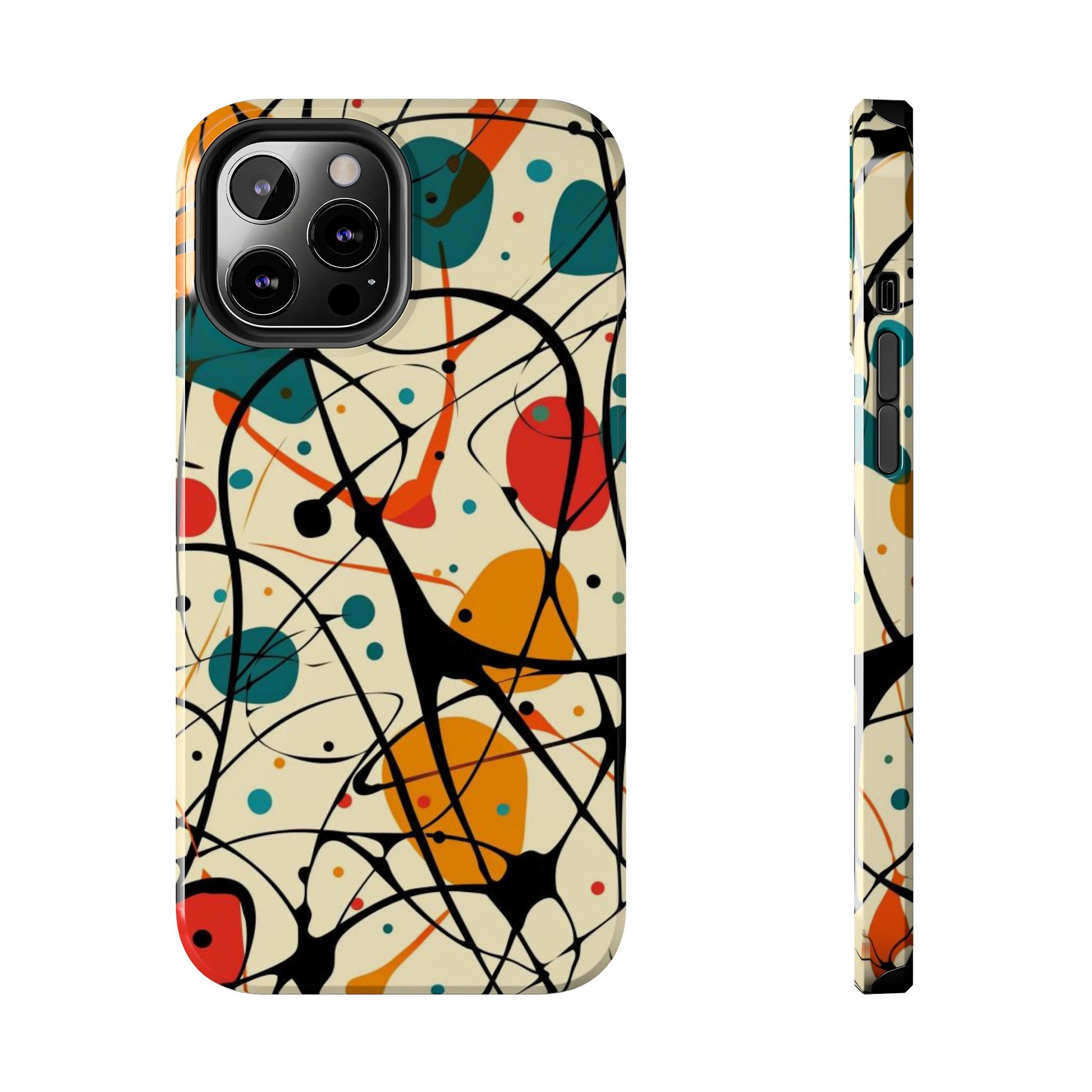 Mid Mod Phone Case,  Colorful Mid Mod Design Durable Phone Case, Vibrant and Stylish iPhone Tough Cover, iphone 15 case, iphone 14 pro max