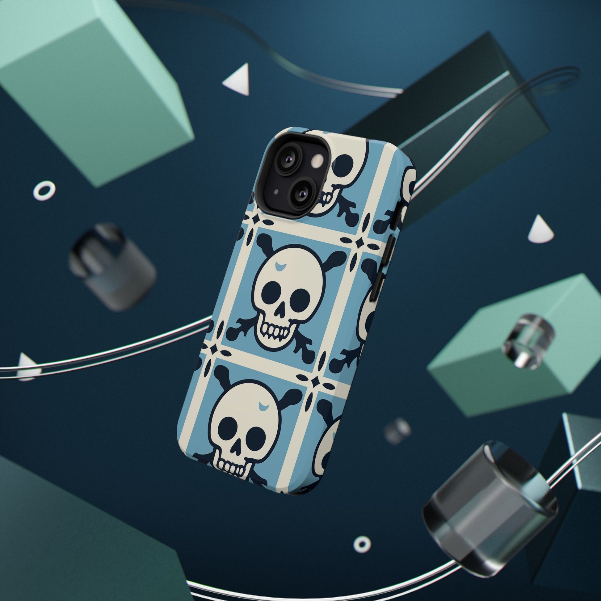 Cute Skull Phone Case Sugar Skull Ghingham Impact-Resistant Cover Goth Skull, Halloween Gift iphone 13 14 15 16 Pro Max