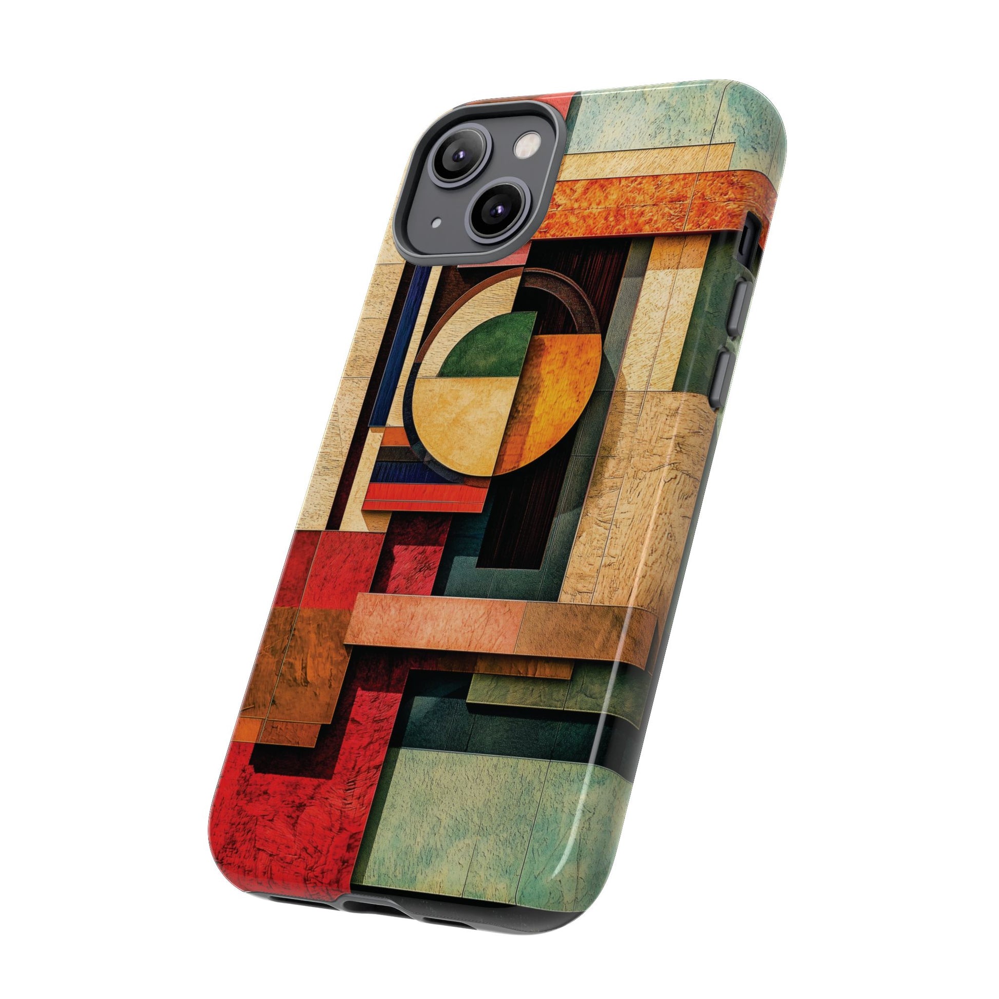 Tan Prairie Style Frank Lloyd Wright Usonian Phone Case Geometric Stained Glass Art Deco Marble Gold 13 14 15 16 iPhone Pro Max Galaxy Pixel