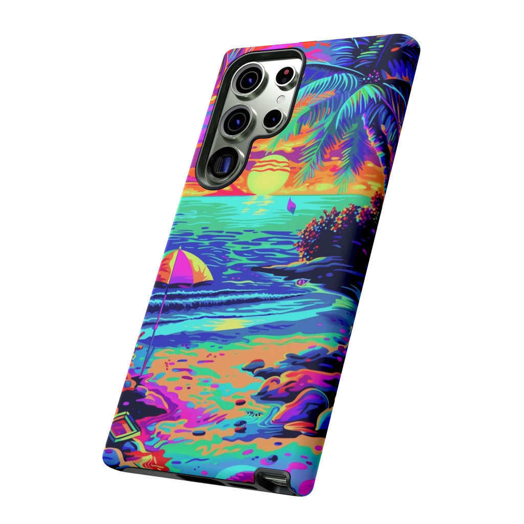 Beach Bliss: Durable Android Phone Case with Lisa Frank Style