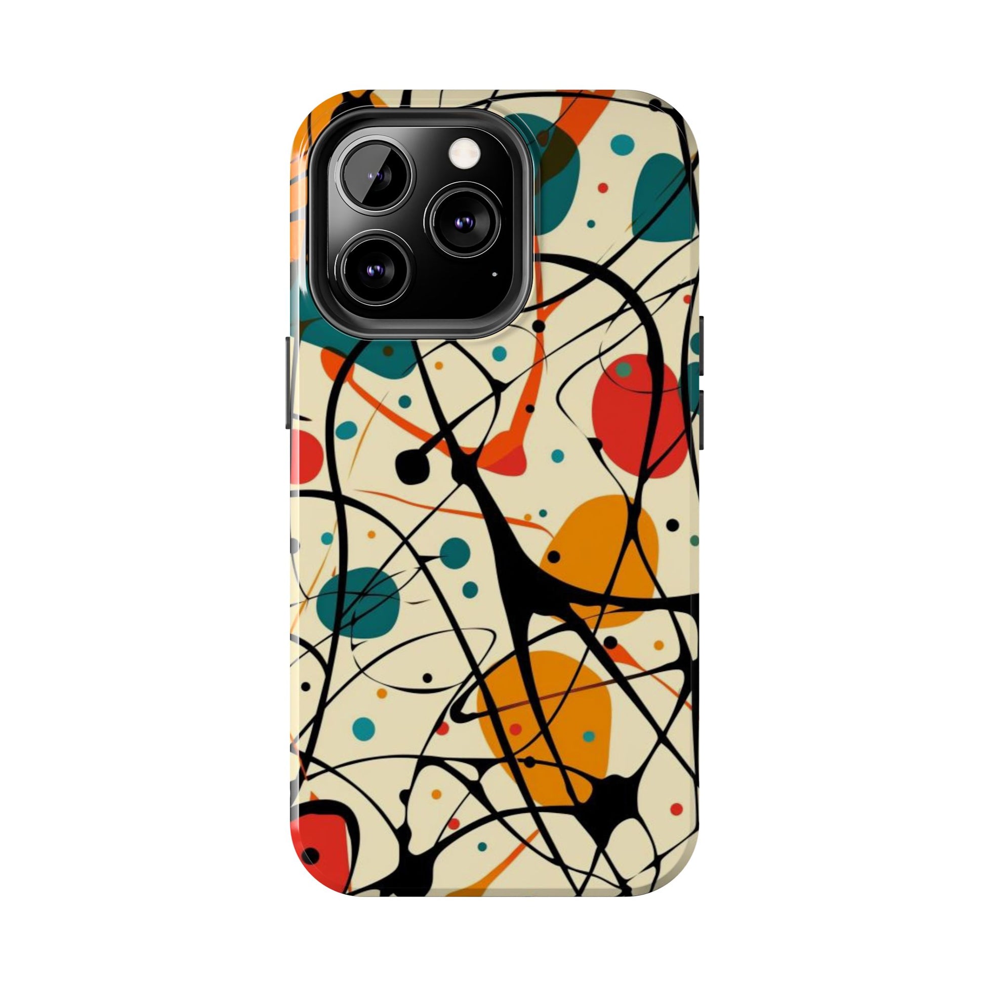 Mid Mod Phone Case,  Colorful Mid Mod Design Durable Phone Case, Vibrant and Stylish iPhone Tough Cover, iphone 15 case, iphone 14 pro max