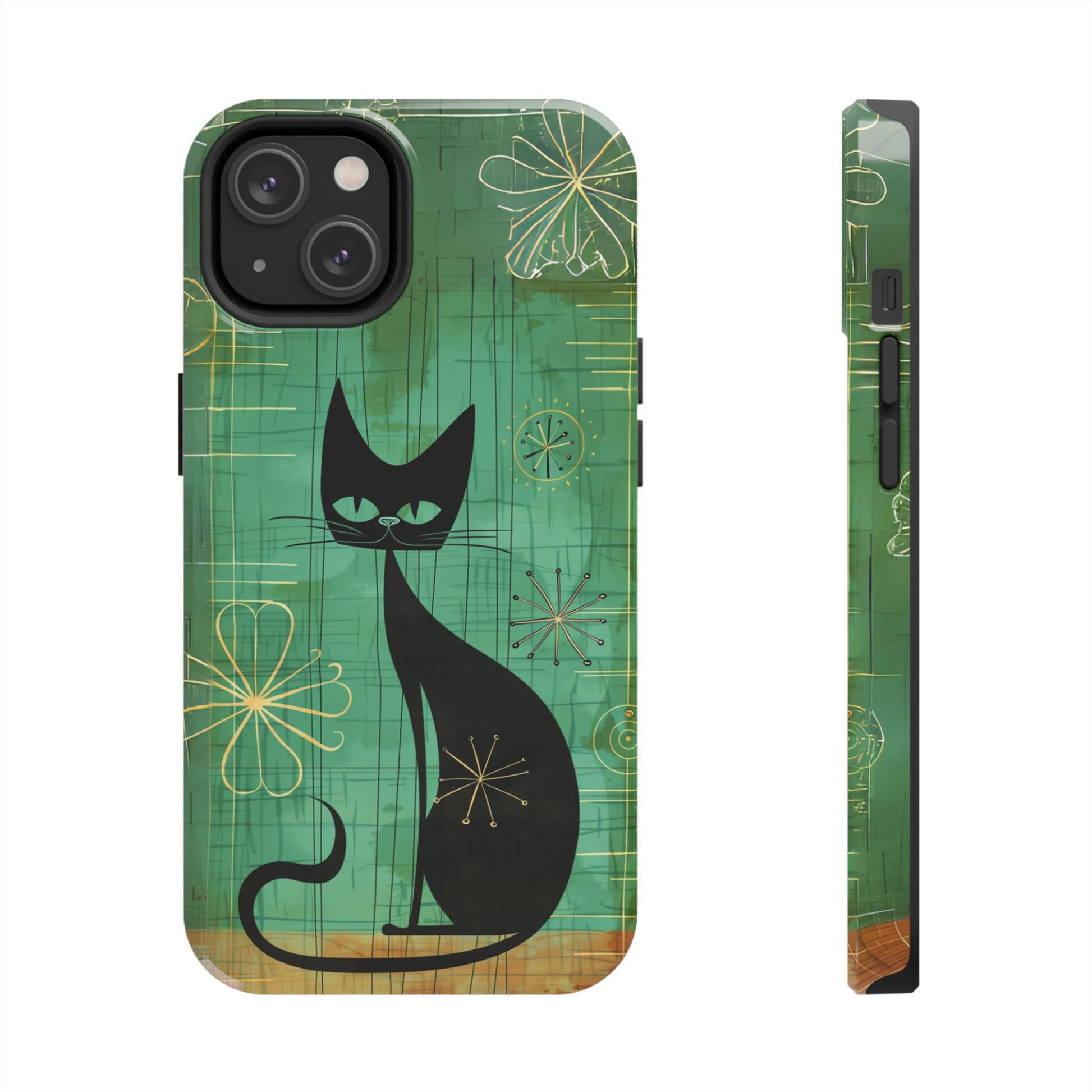 Mid-Century Modern Phone Case-Case, Mid Mod iPhone Case, Atomic Cats iPhone Case, Retro Chic Smartphone Cover, Unique Phone Case