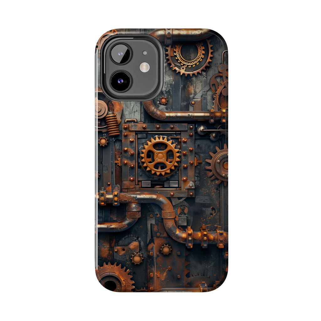 Steampunk Phone Case - Industrial Style Cover with Pipes and Cogs - Unique Steampunk Accessory for Your Phone