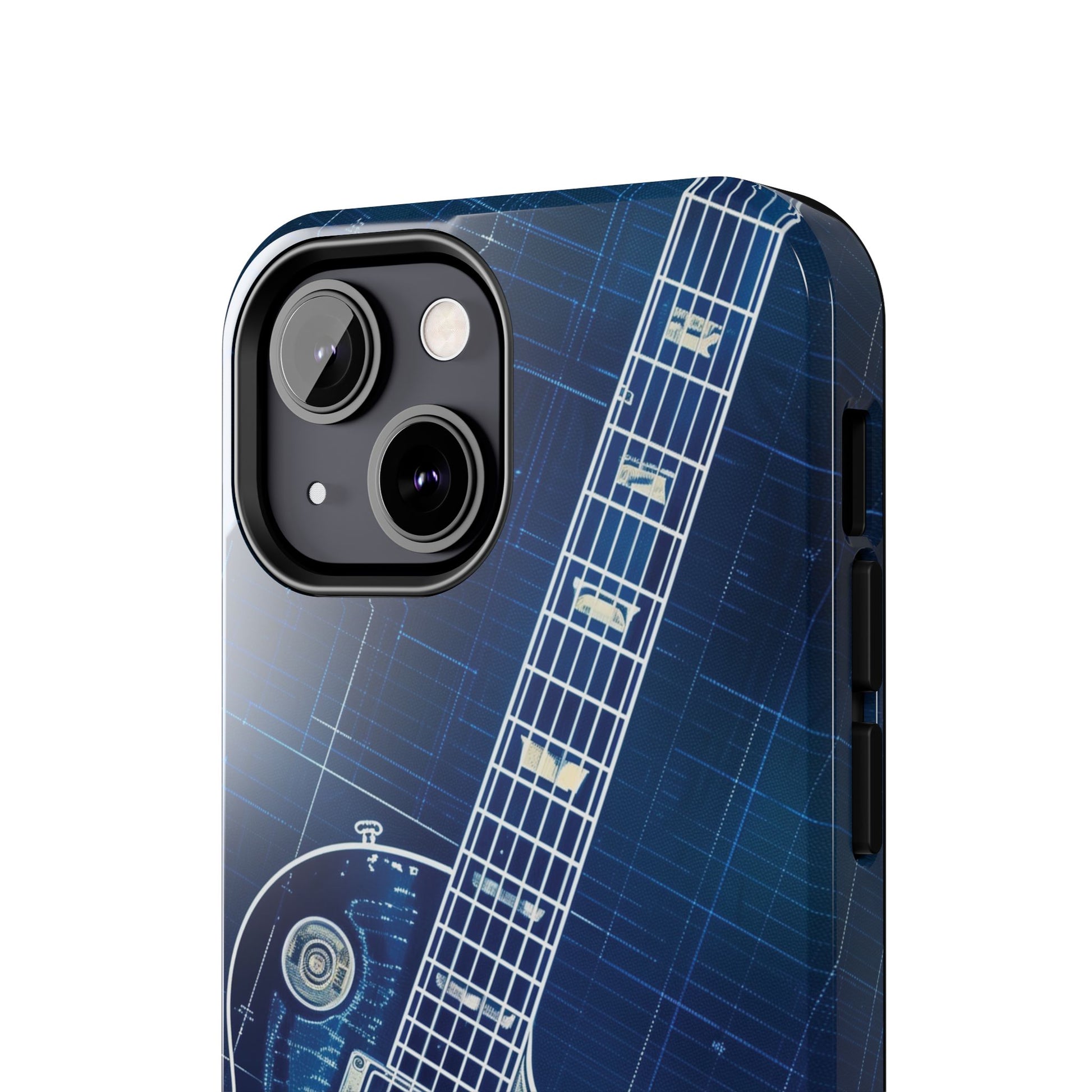 Guitar Phone Case, Guitar Blueprint iPhone Cover, Vintage Guitar Design, Custom iPhone Covers, Rock Music Phone Accessories, Musician Gift