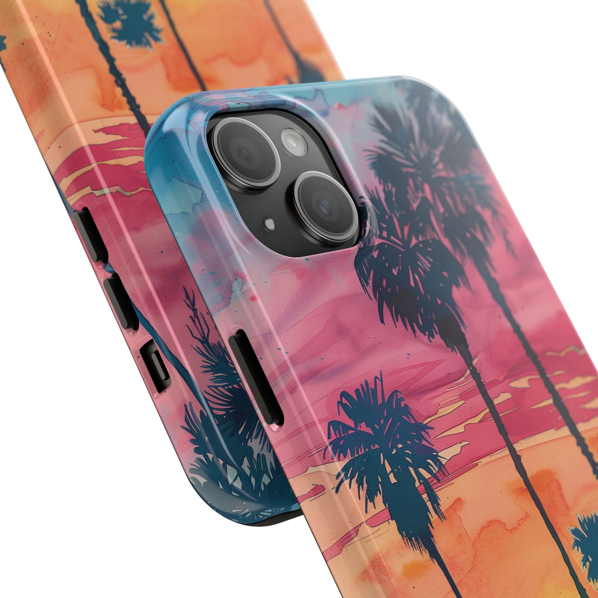 Los Angeles Sunset iPhone Case, Golden Hour Scenic View, Hollywood Hills Sunset Phone Case, Palm Trees Phone Case, iphone 15 pro max case