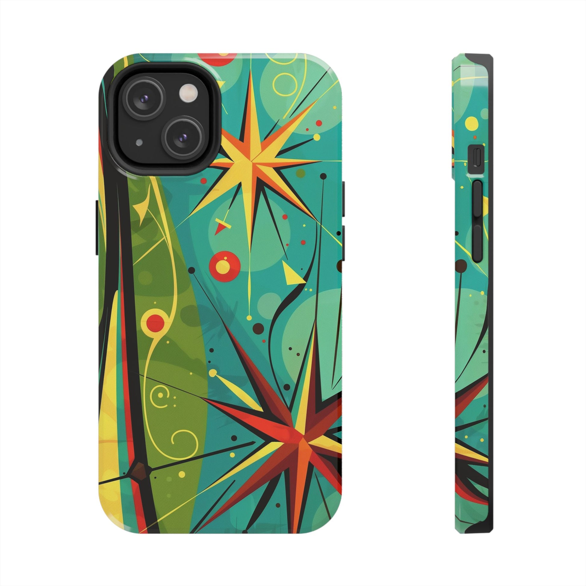 Mid Century Modern Star Design Phone Case, Earth Tone Colors, Retro Style Smartphone Cover, Vintage Phone Case, iPhone 14 Case, Apple iPhone