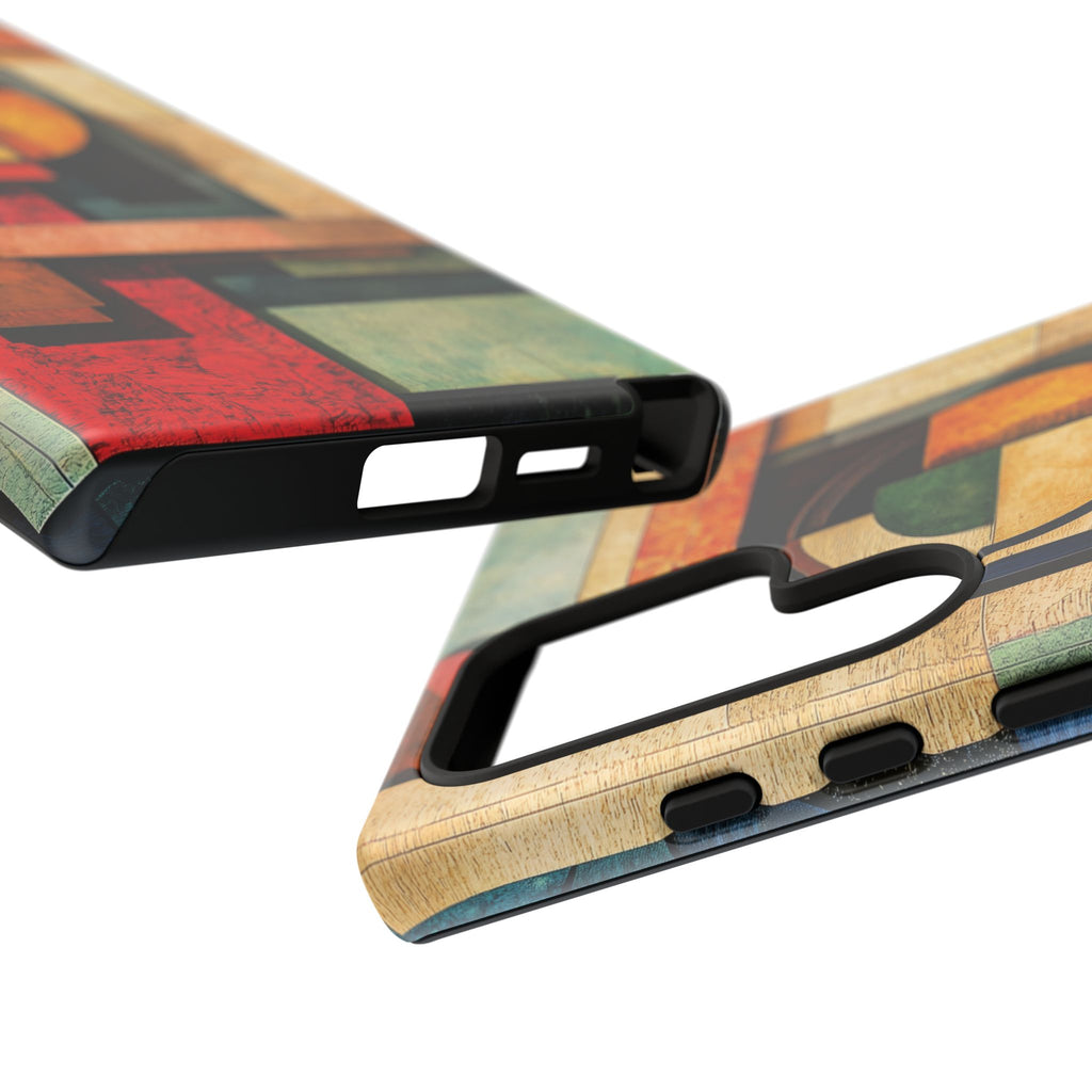 Tan Prairie Style Frank Lloyd Wright Usonian Phone Case Geometric Stained Glass Art Deco Marble Gold 13 14 15 16 iPhone Pro Max Galaxy Pixel