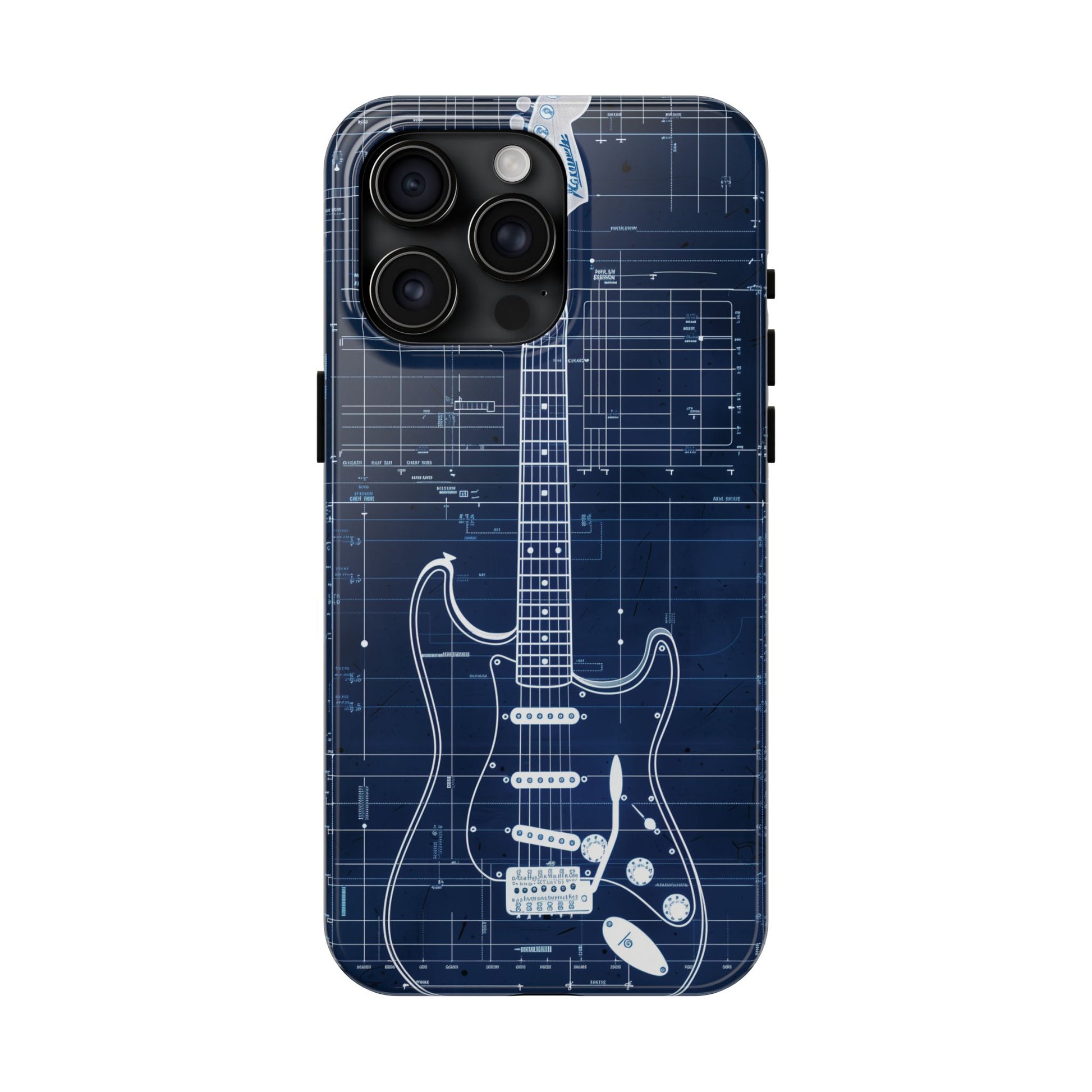 Guitar Phone Case, Guitar Blueprint iPhone Cover, Vintage Guitar Design, Custom iPhone Covers, Rock Music Phone Accessories, Musician Gift