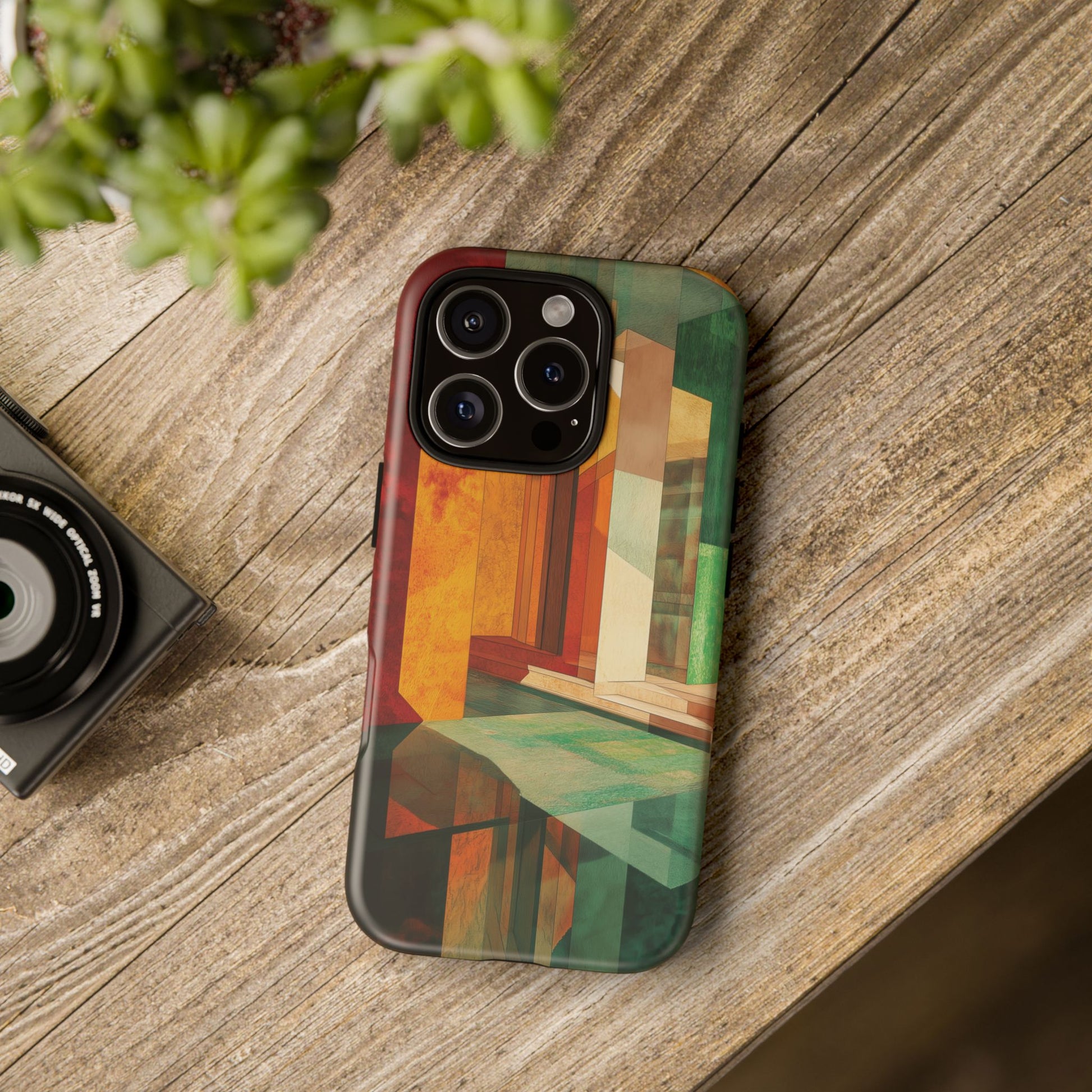Art Deco Frank Lloyd Wright Inspired Usonian Phone Case Geometric Stained Glass Art Deco Marble Gold 13 14 15 16 iPhone Pro Max Galaxy Pixel
